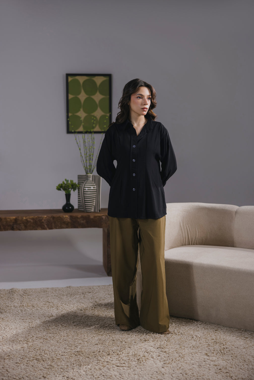 Coffee Brown Tailored Pants