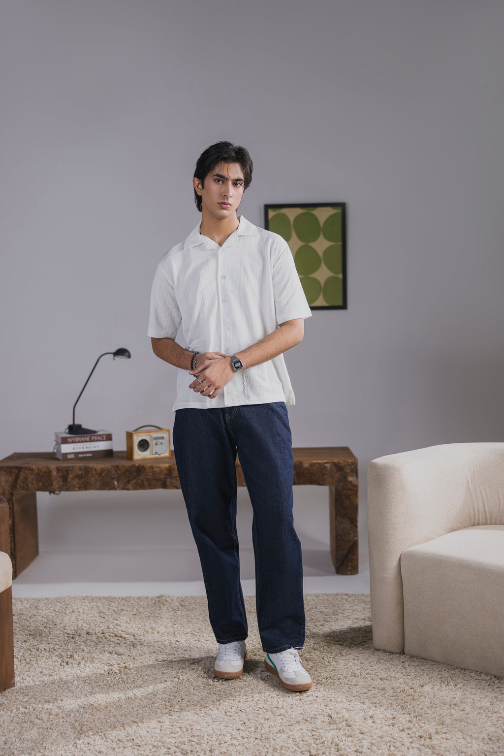 Off White Button Down Men