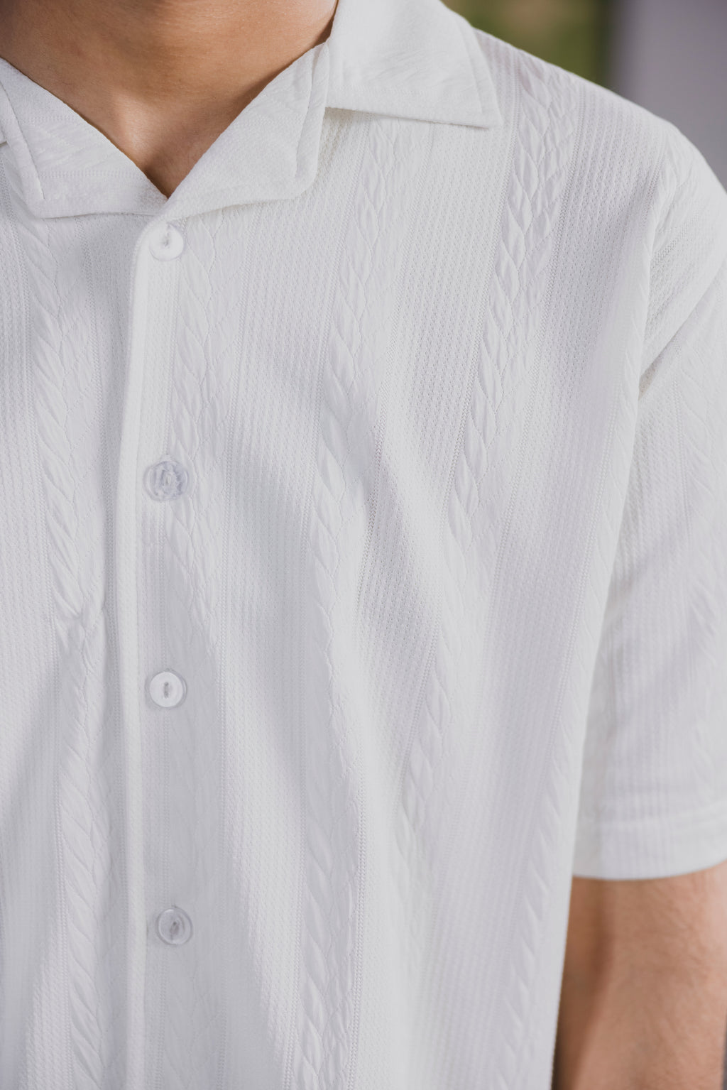 Off White Button Down Men