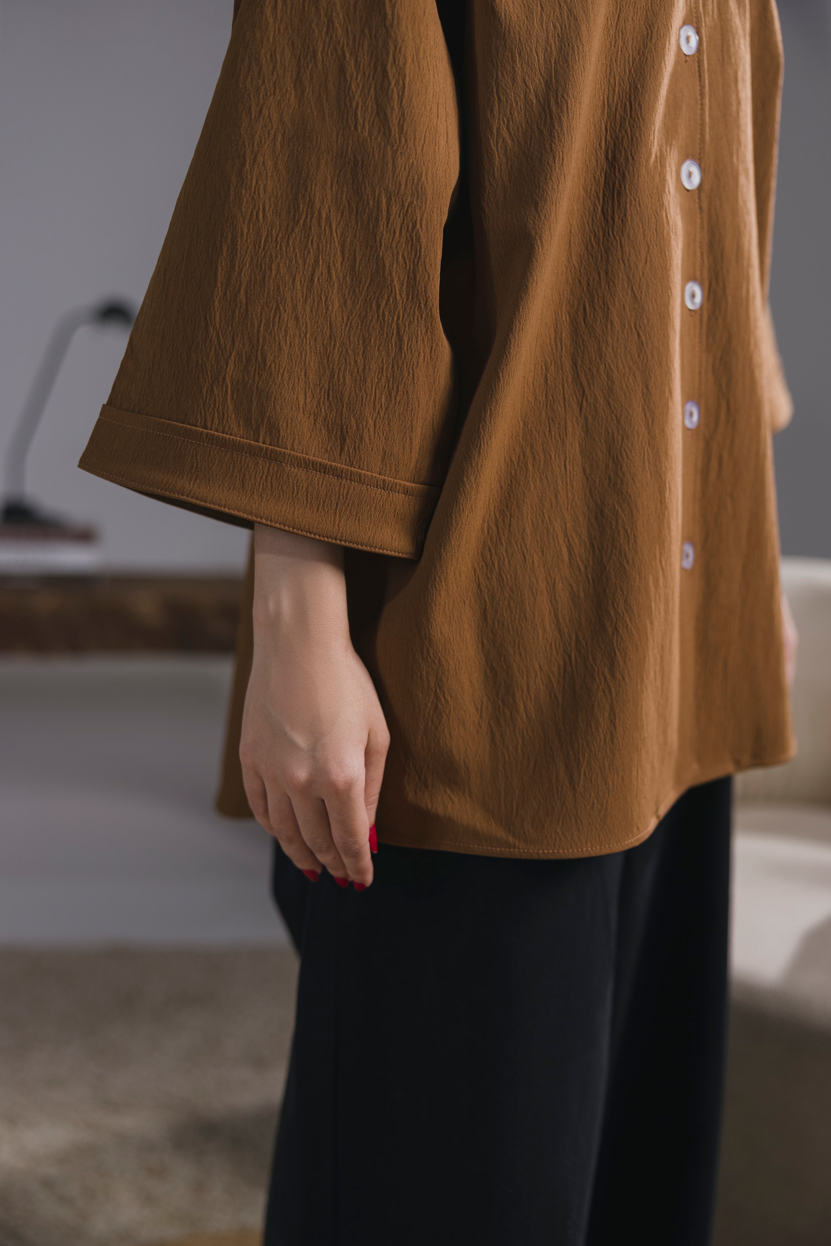 Coffee Oversized Button Down