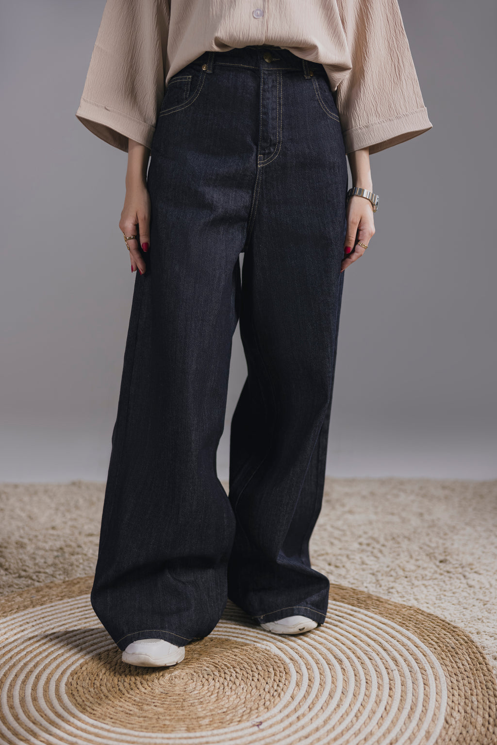 Deep Indigo Wide Leg Jeans