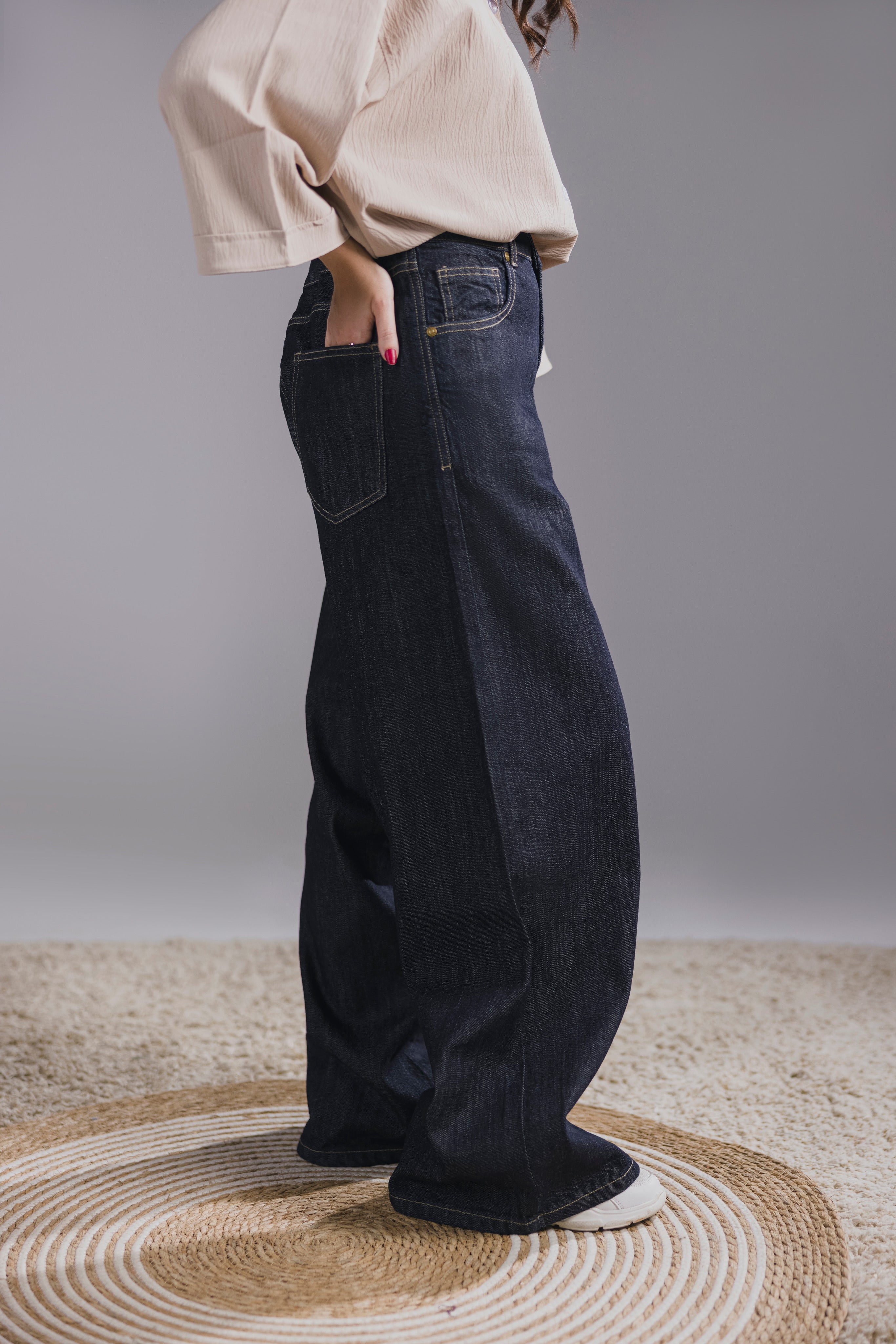 Deep Indigo Wide Leg Jeans