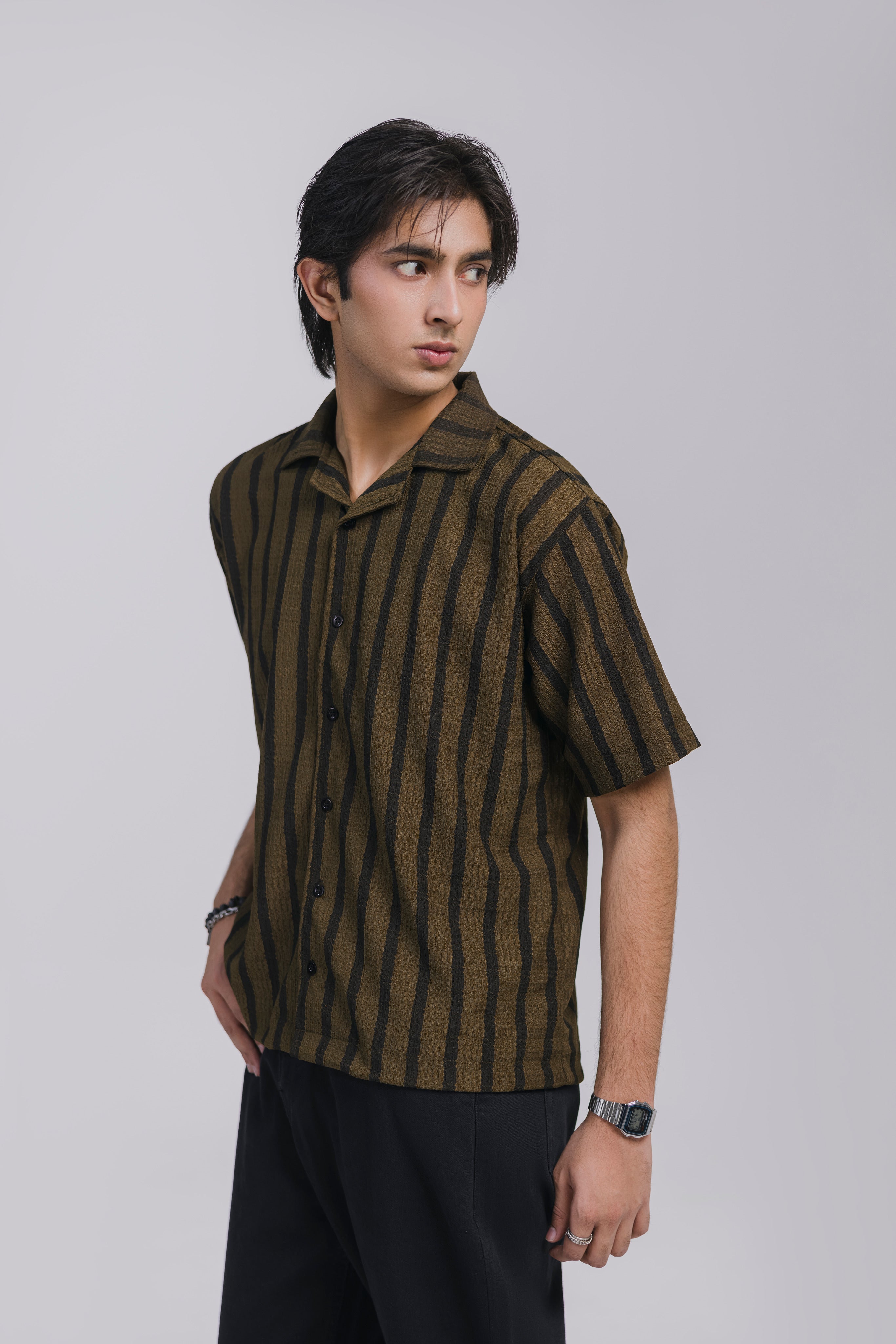 Brown Striped Safari Men