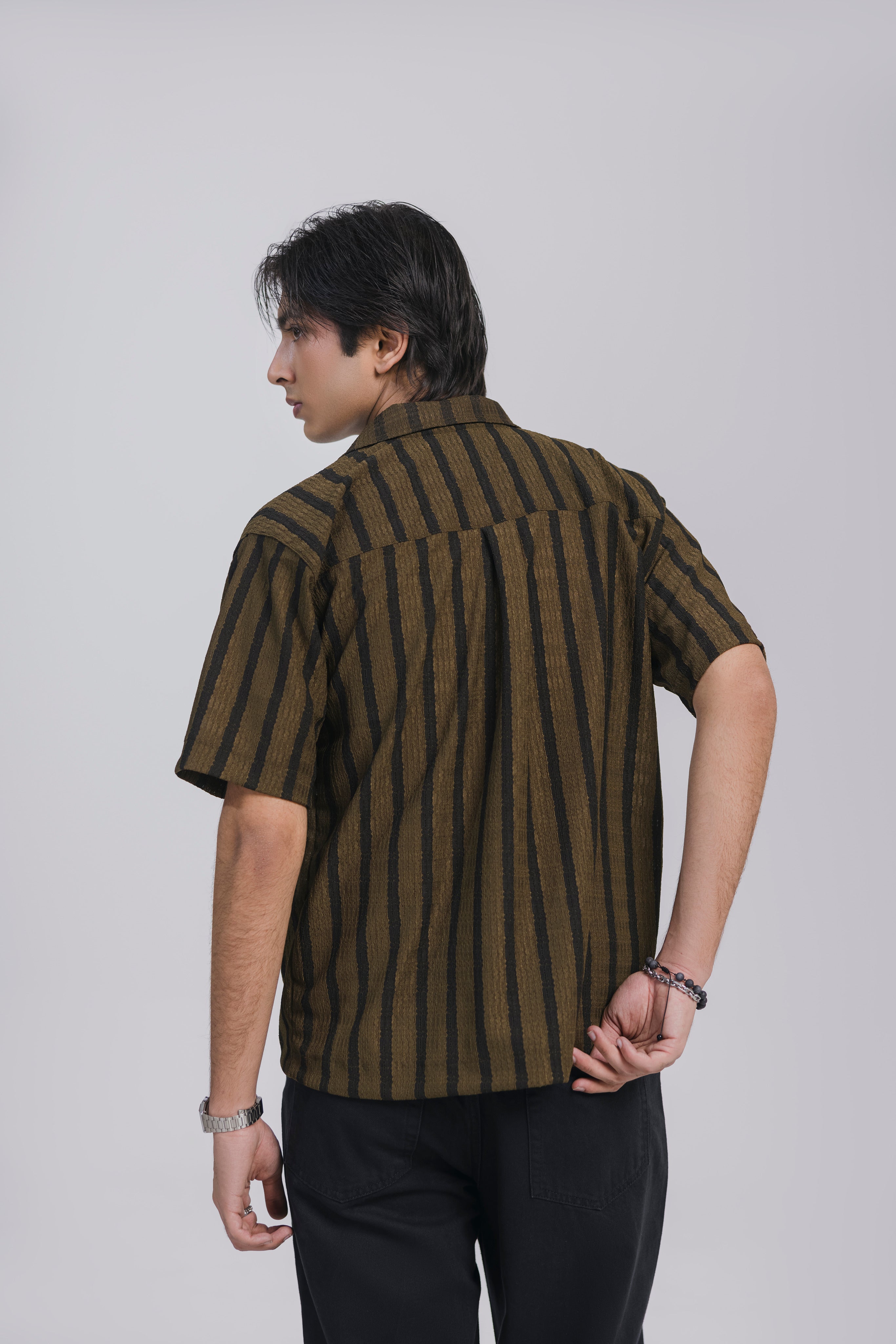 Brown Striped Safari Men