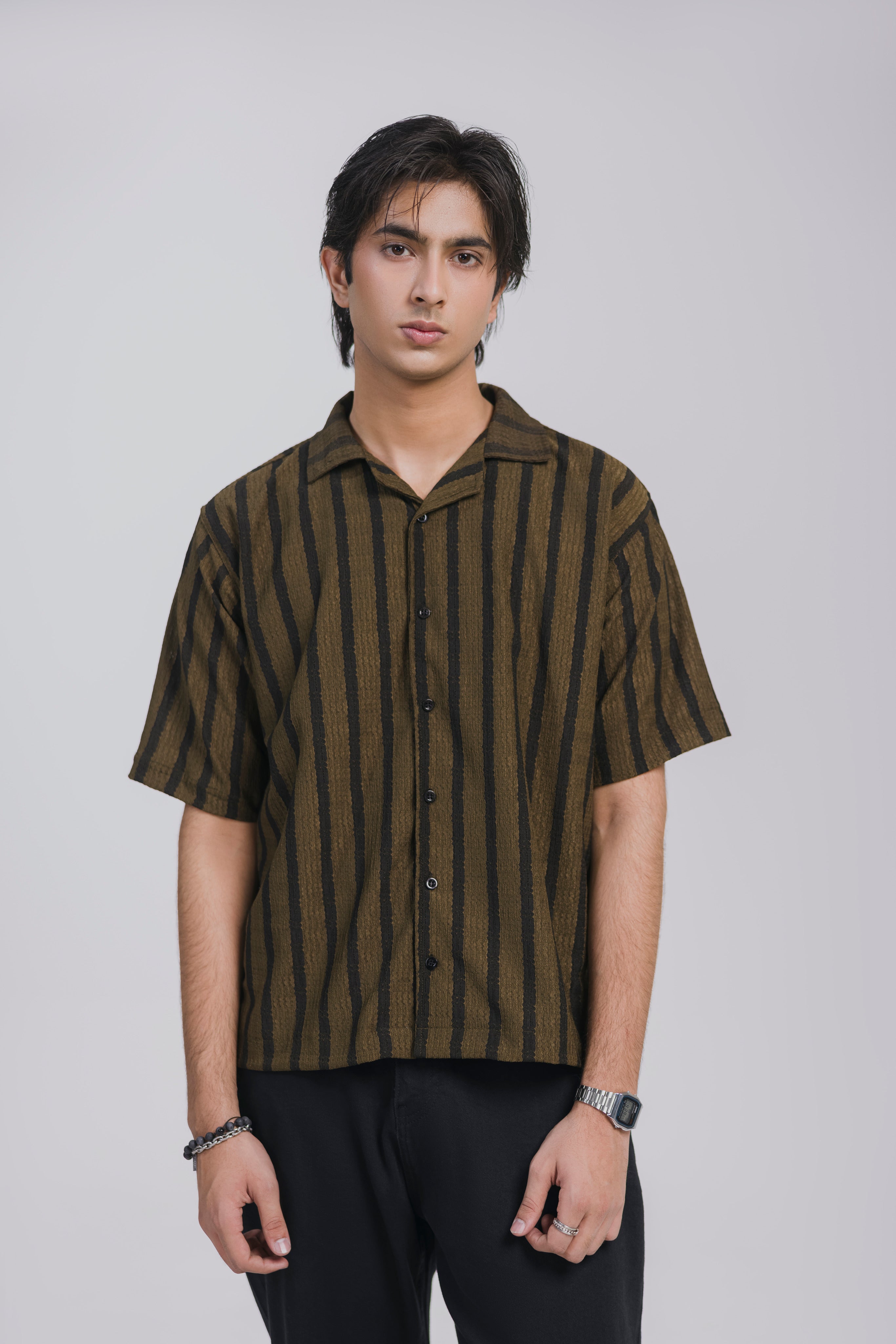 Brown Striped Safari Men