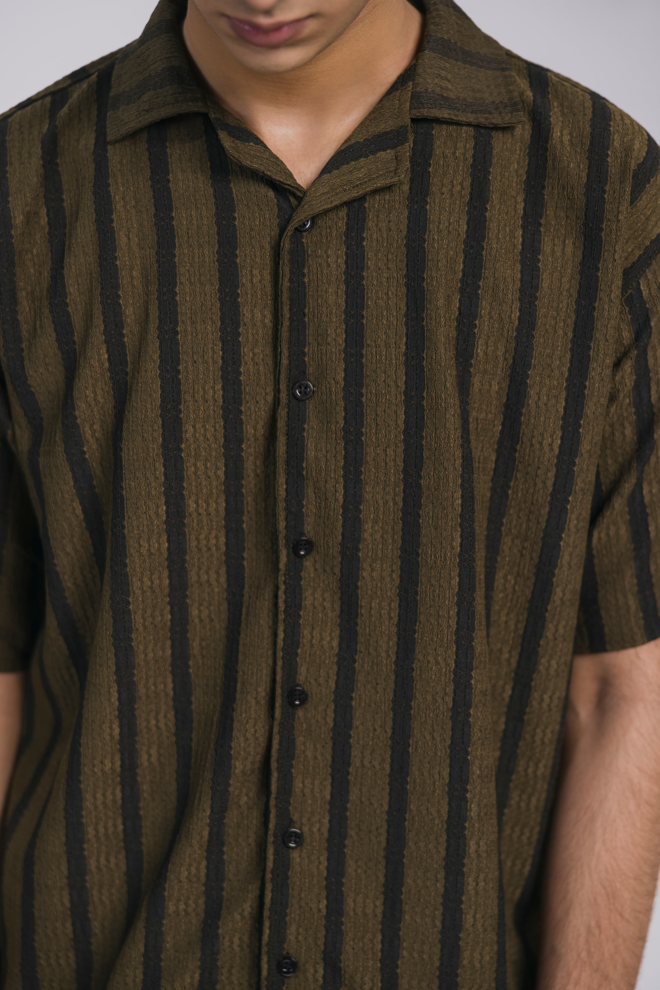 Brown Striped Safari Men