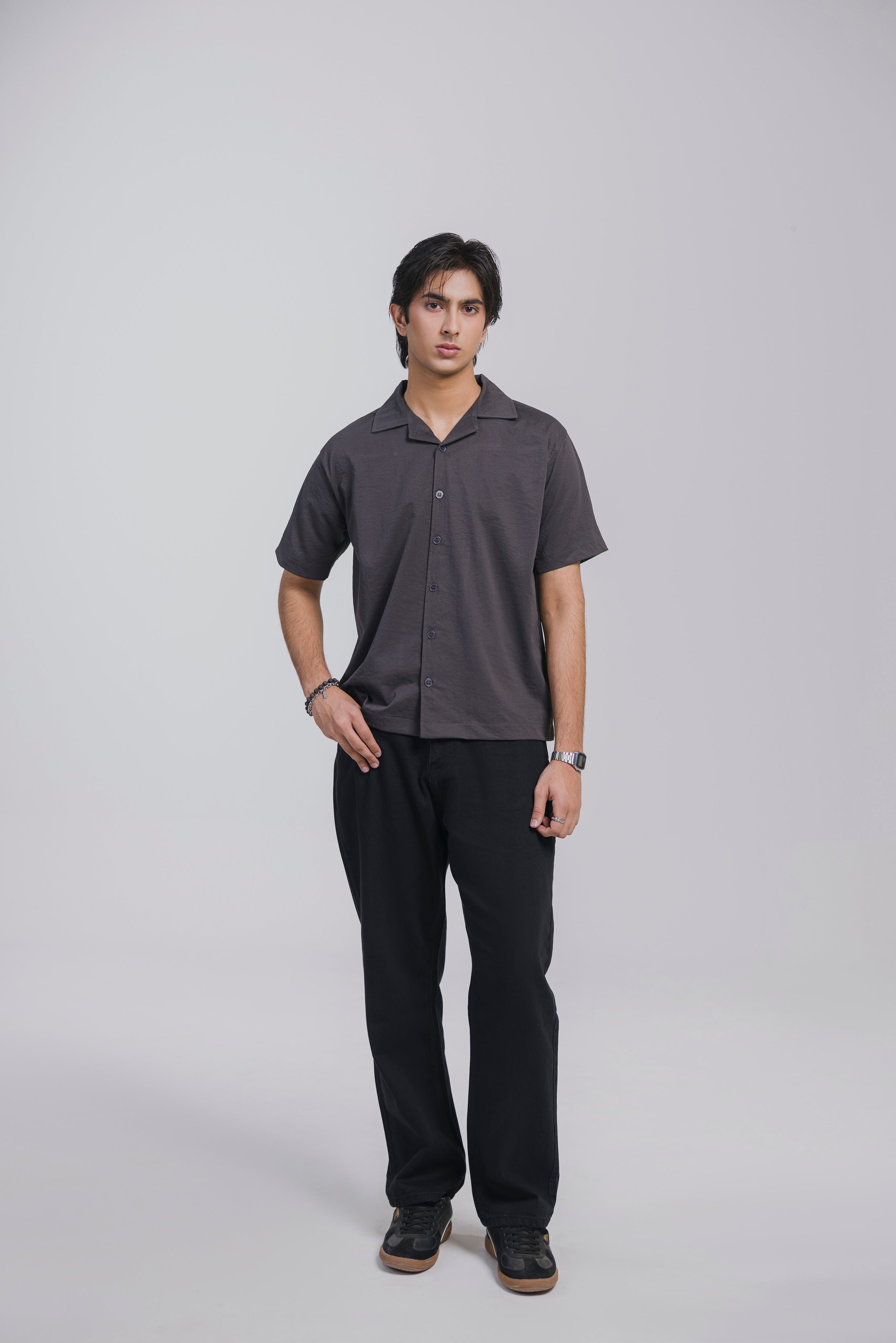 Charcoal Button Down Men