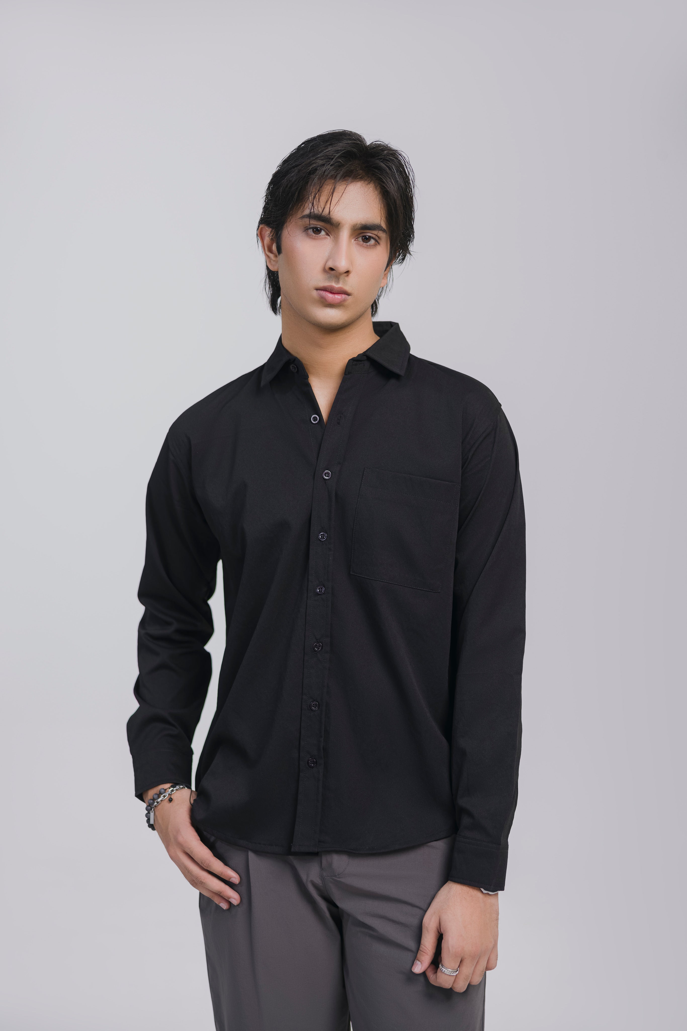 Black Casual Shirt Men