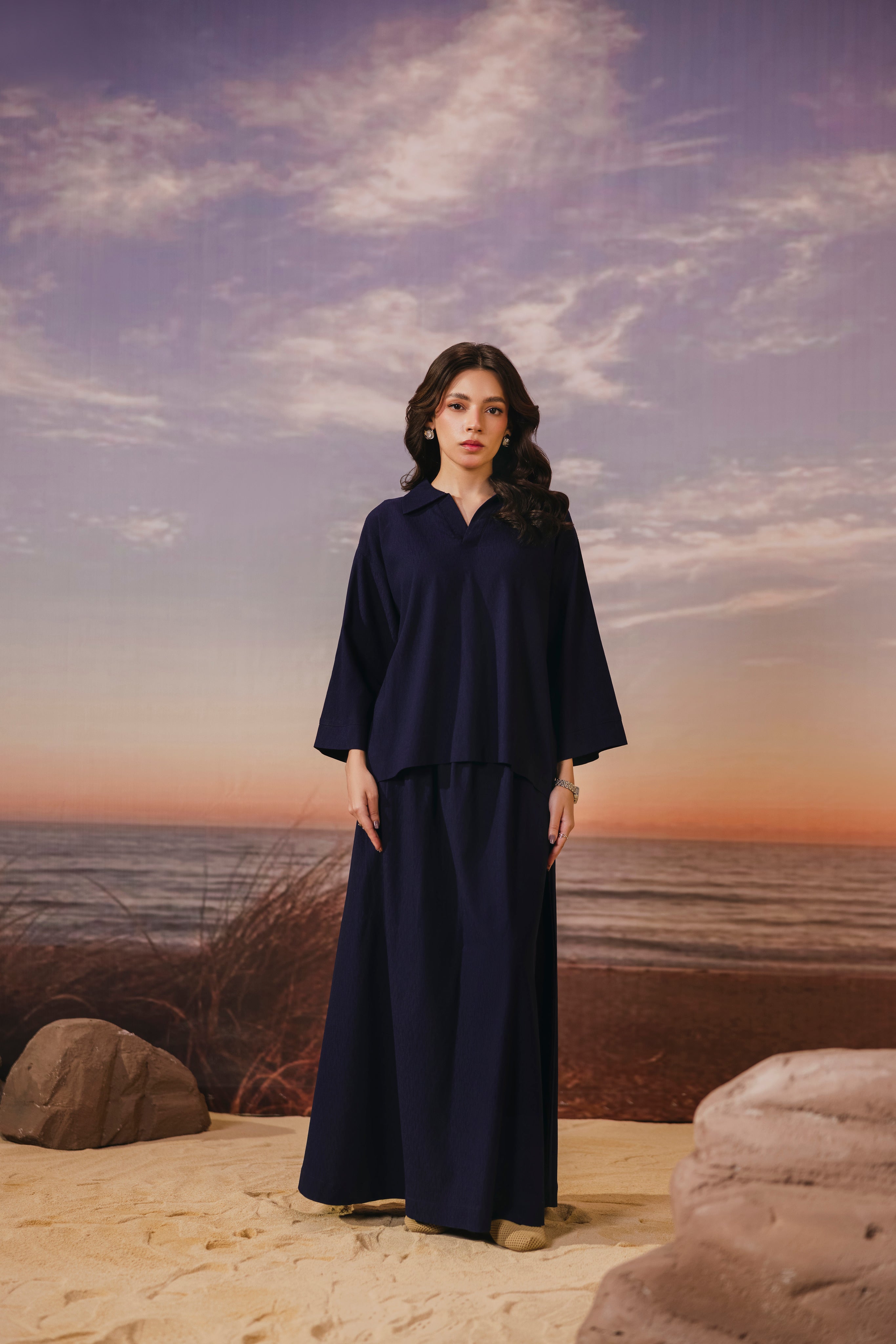 Navy Blue Skirt Coord