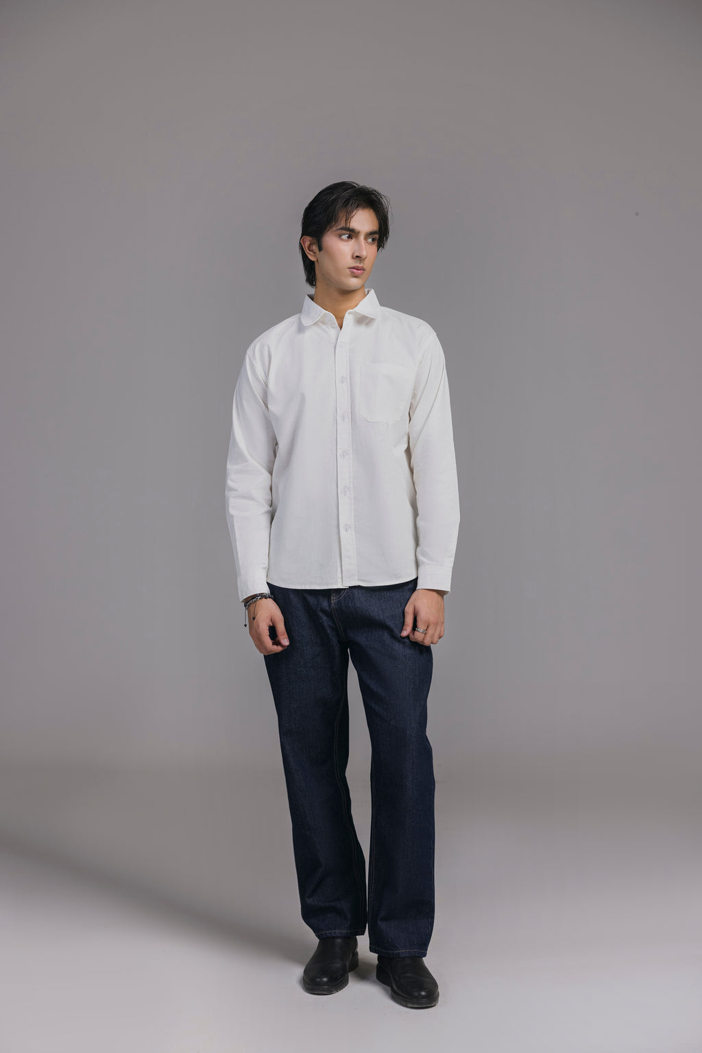 White Casual Shirt Men