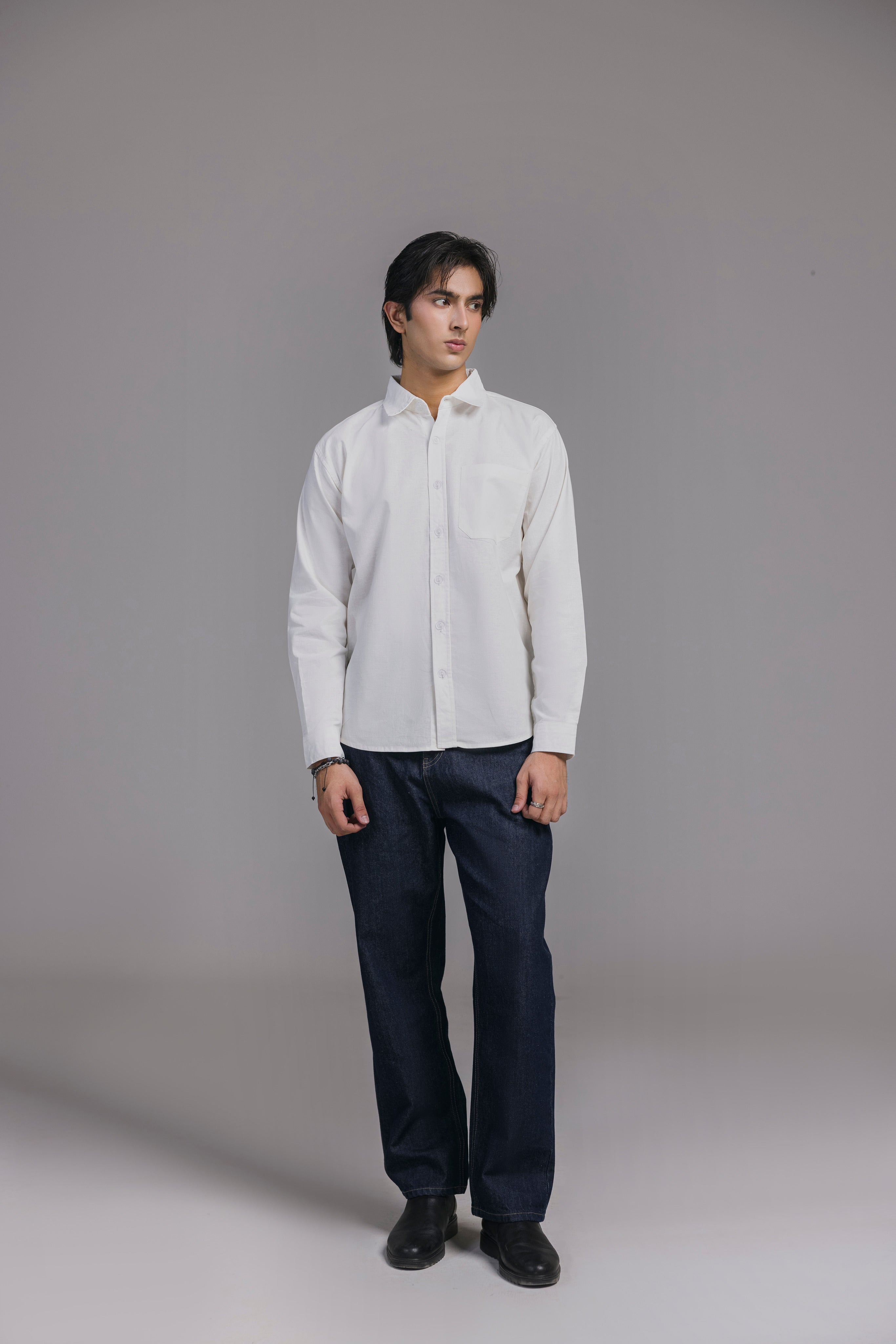 White Casual Shirt Men