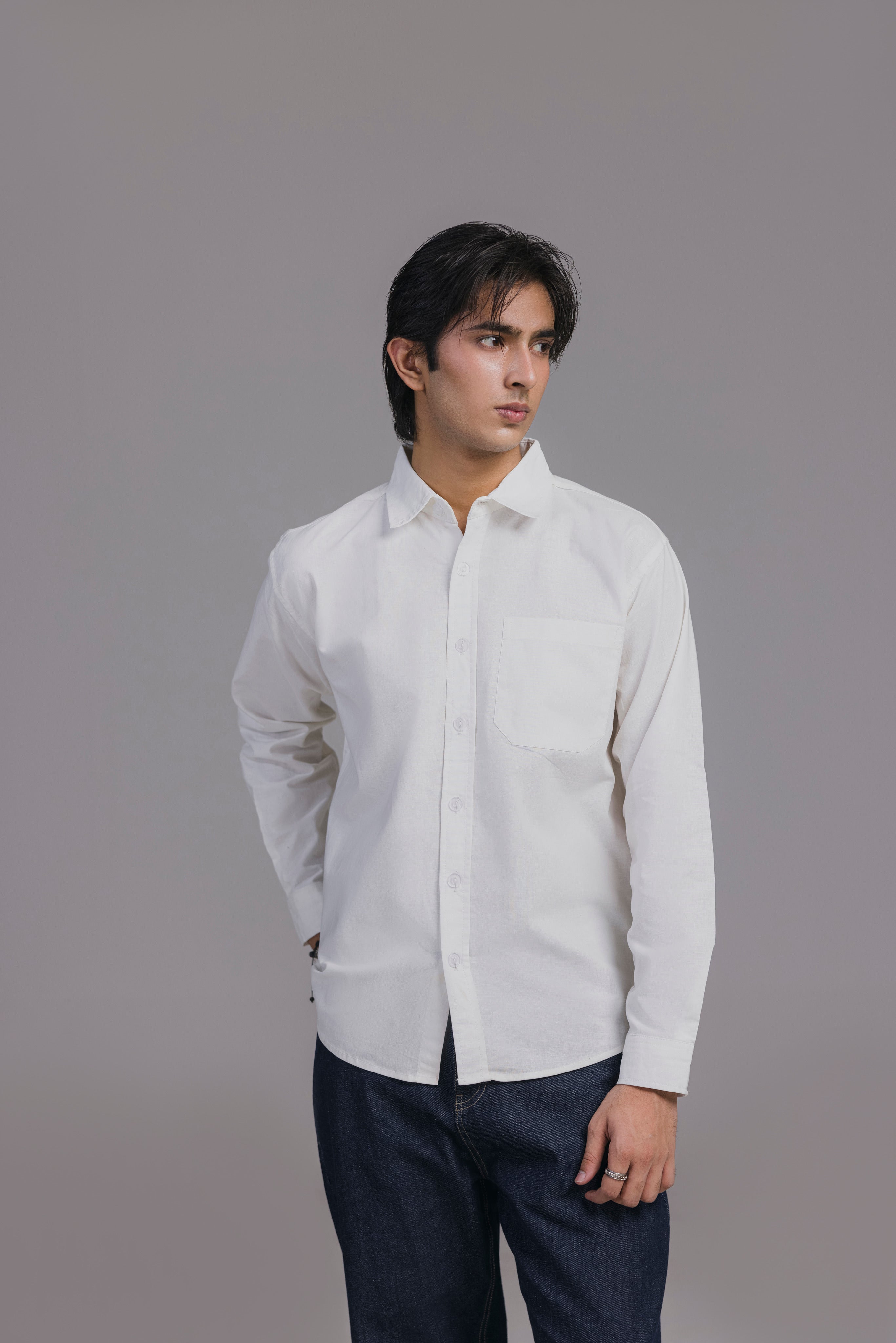 White Casual Shirt Men