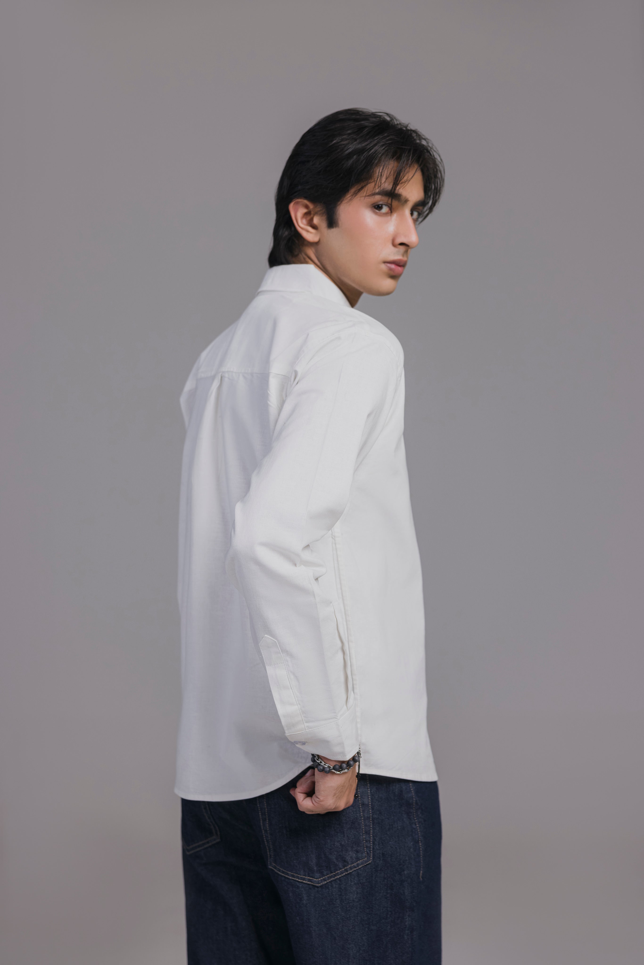 White Casual Shirt Men