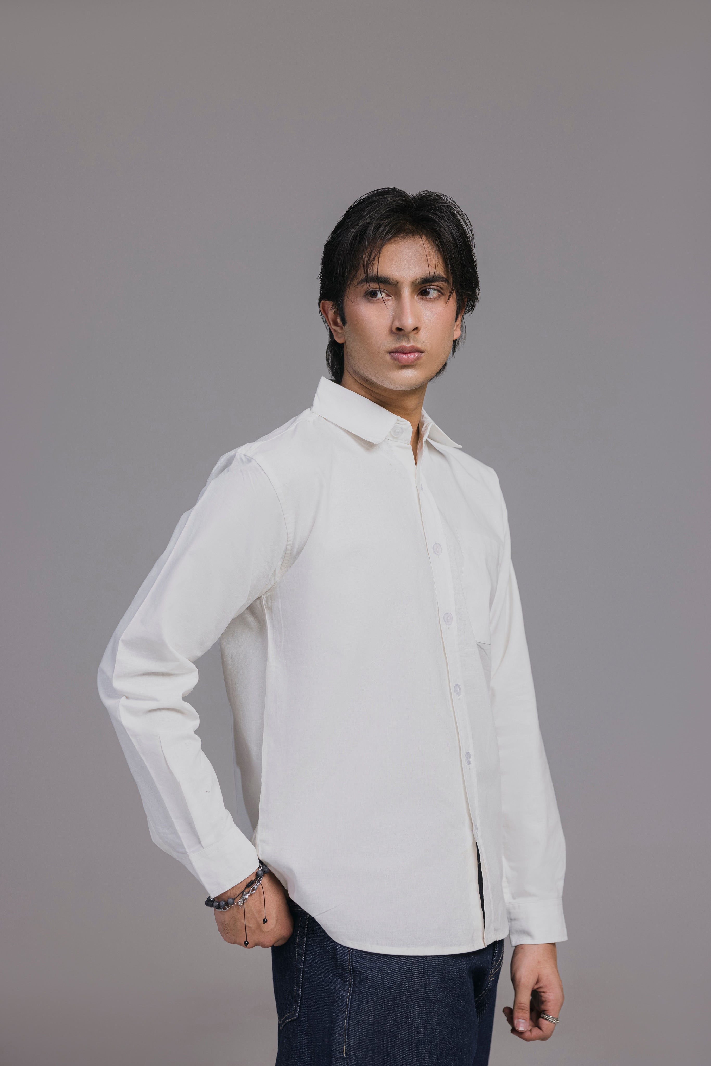 White Casual Shirt Men
