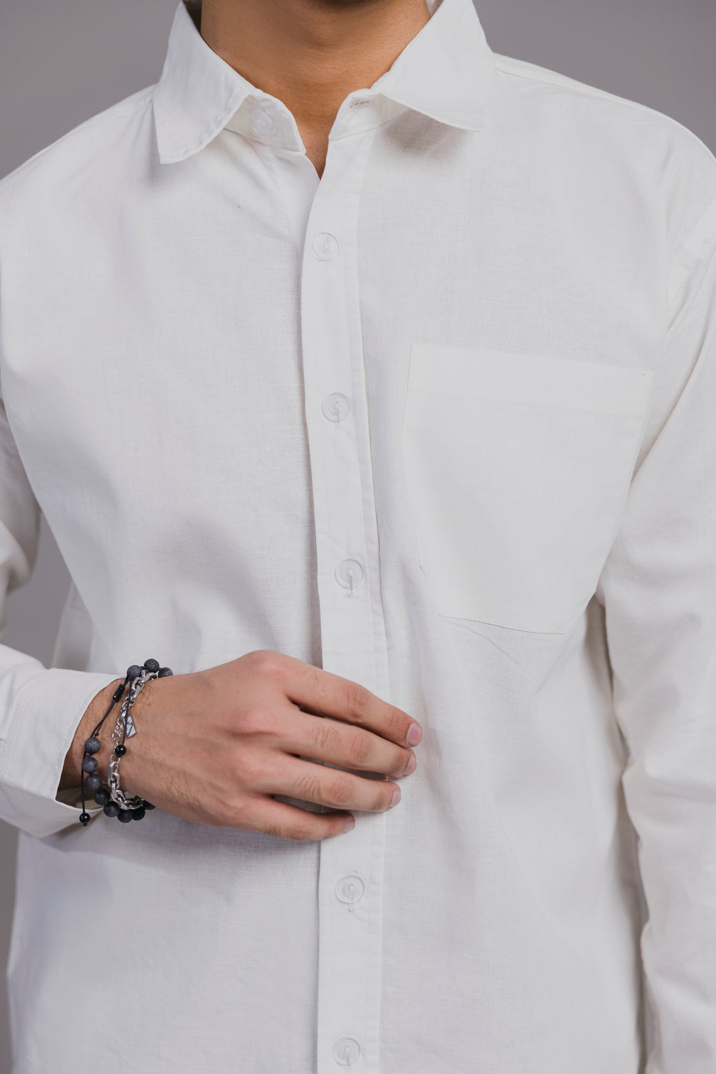 White Casual Shirt Men