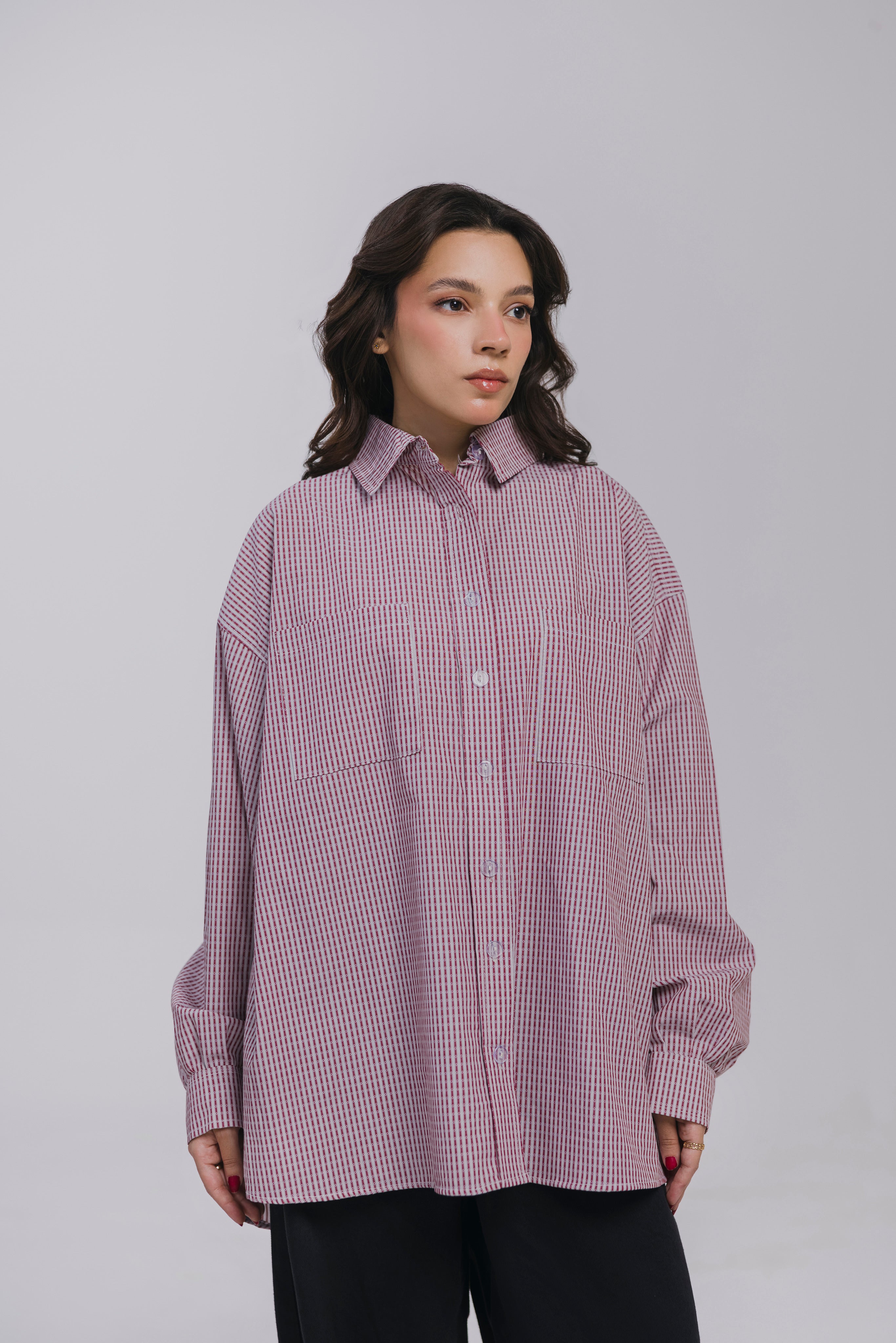 Burgundy Checkered Shirt