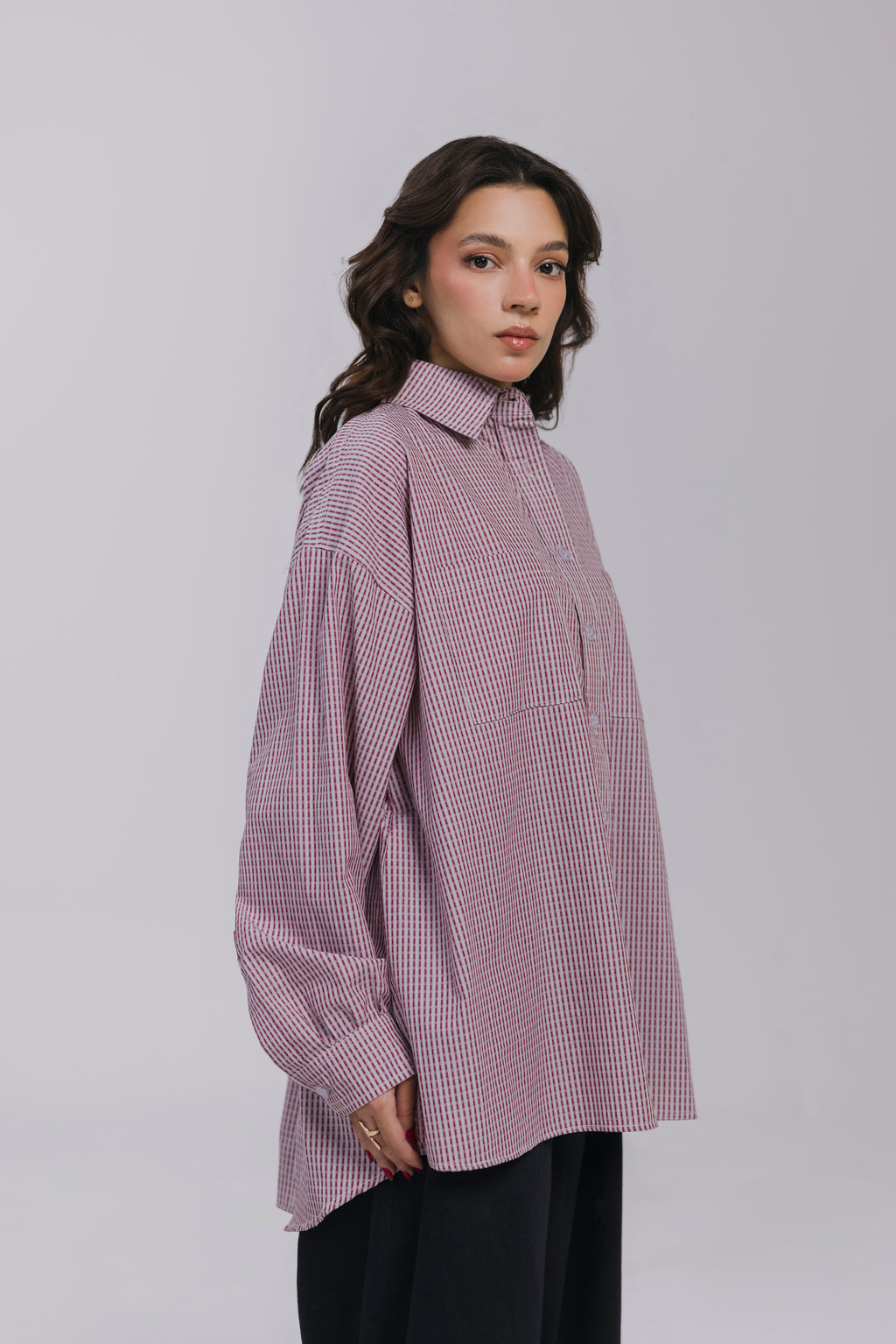 Burgundy Checkered Shirt
