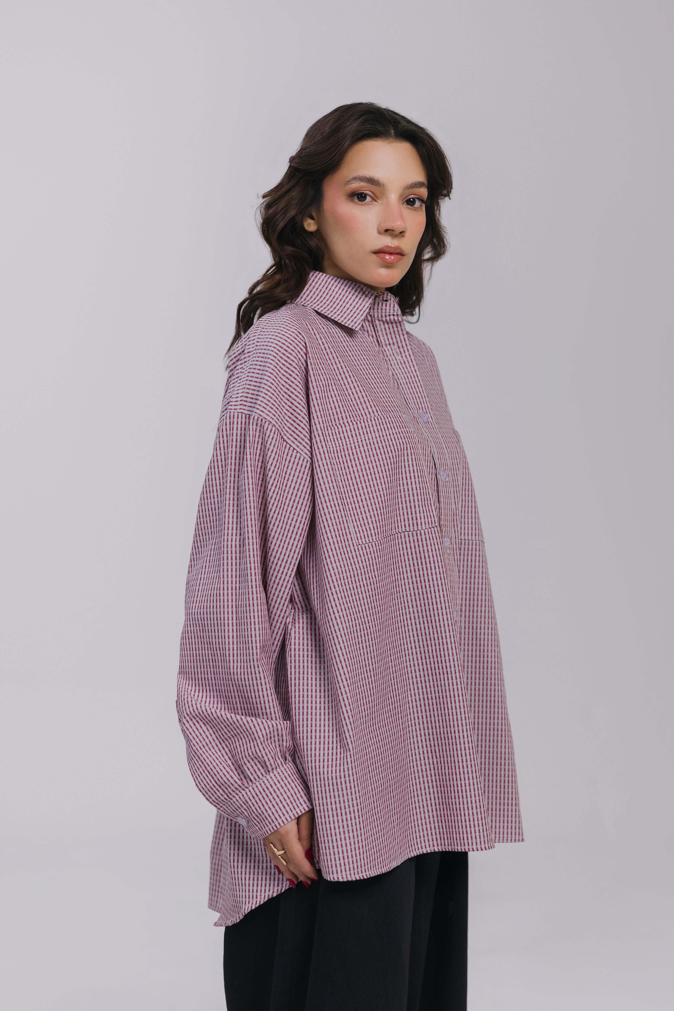 Burgundy Checkered Shirt