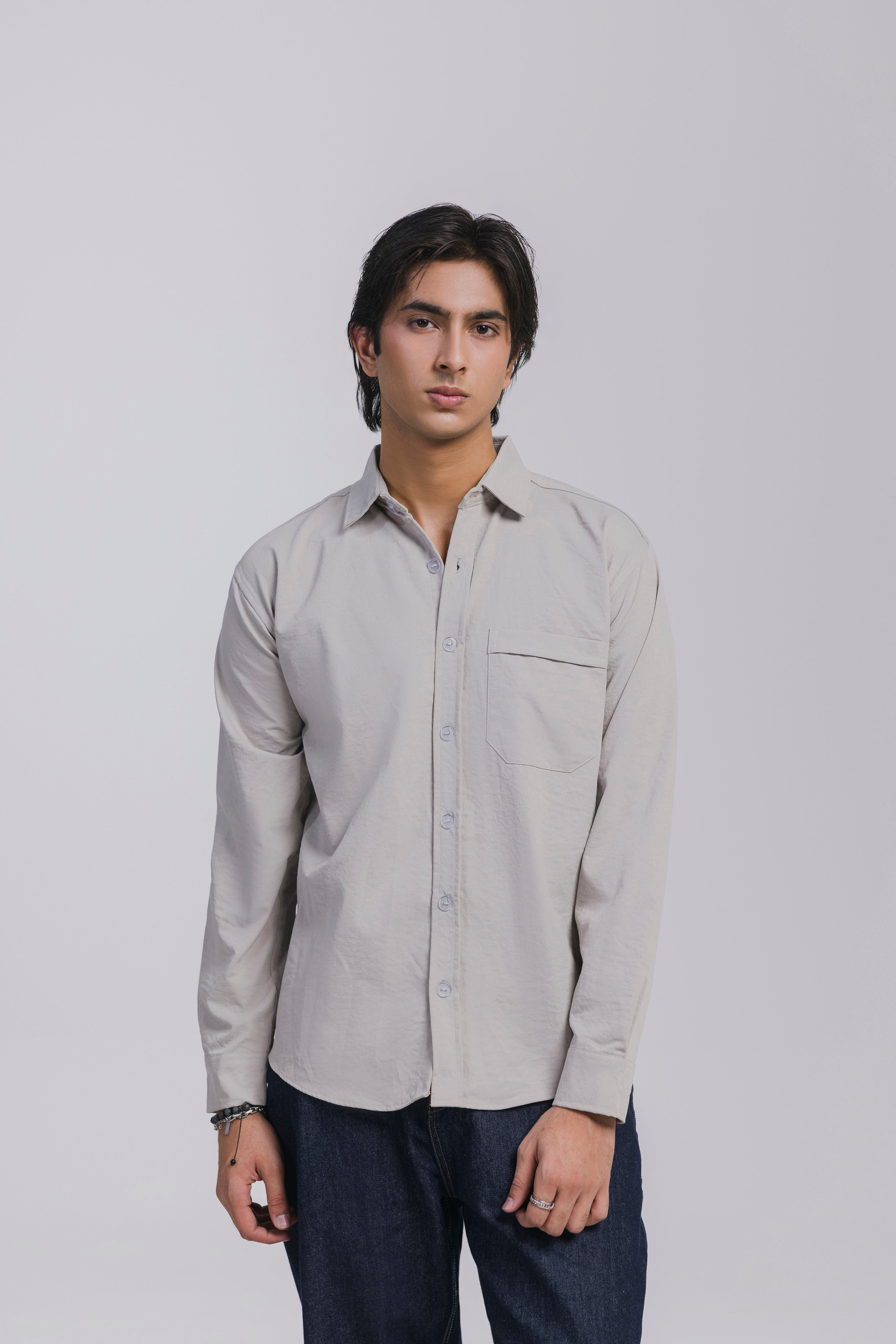 Ash White Casual Shirt Men