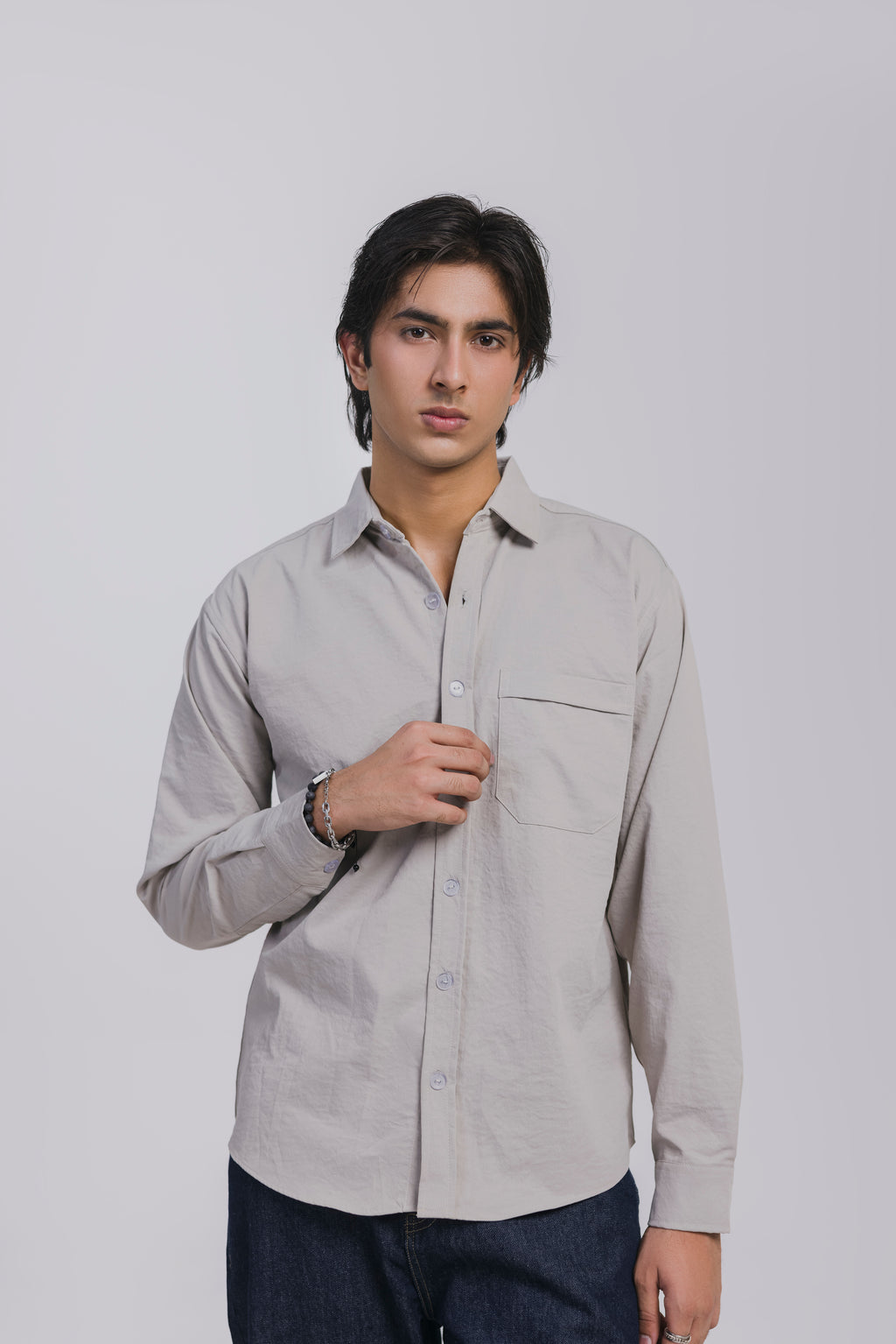 Ash White Casual Shirt Men