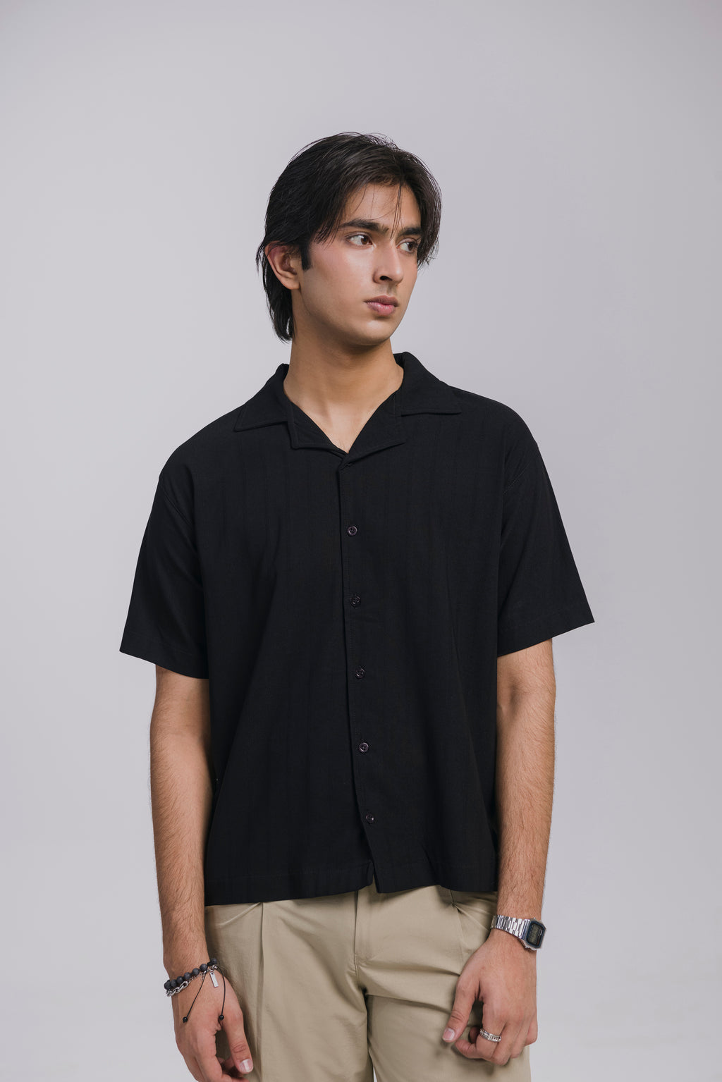 Black Button Down Men
