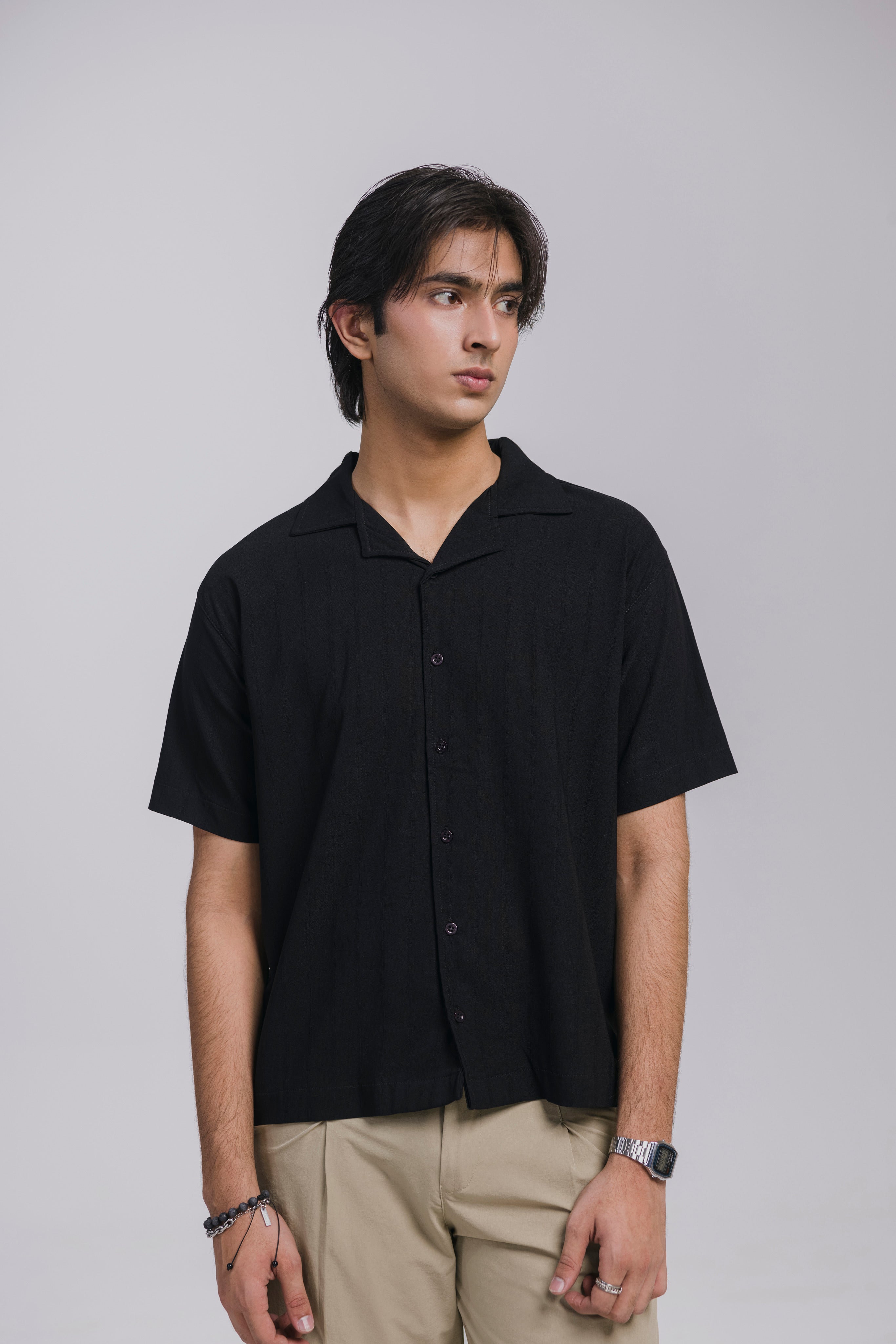 Black Button Down Men