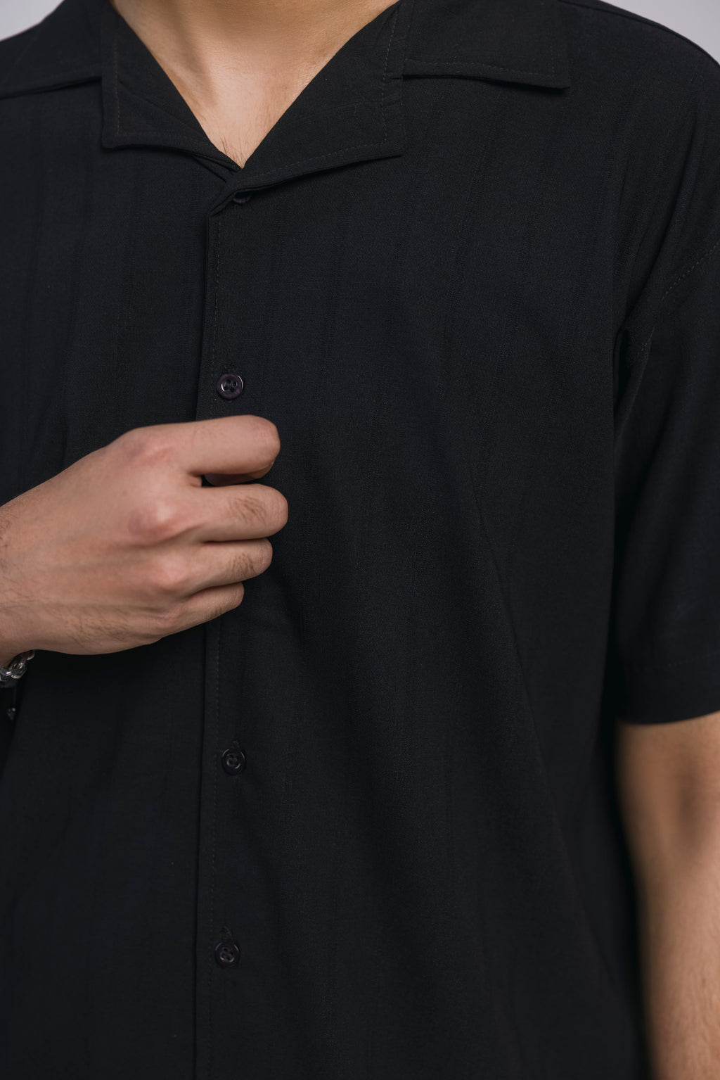 Black Button Down Men