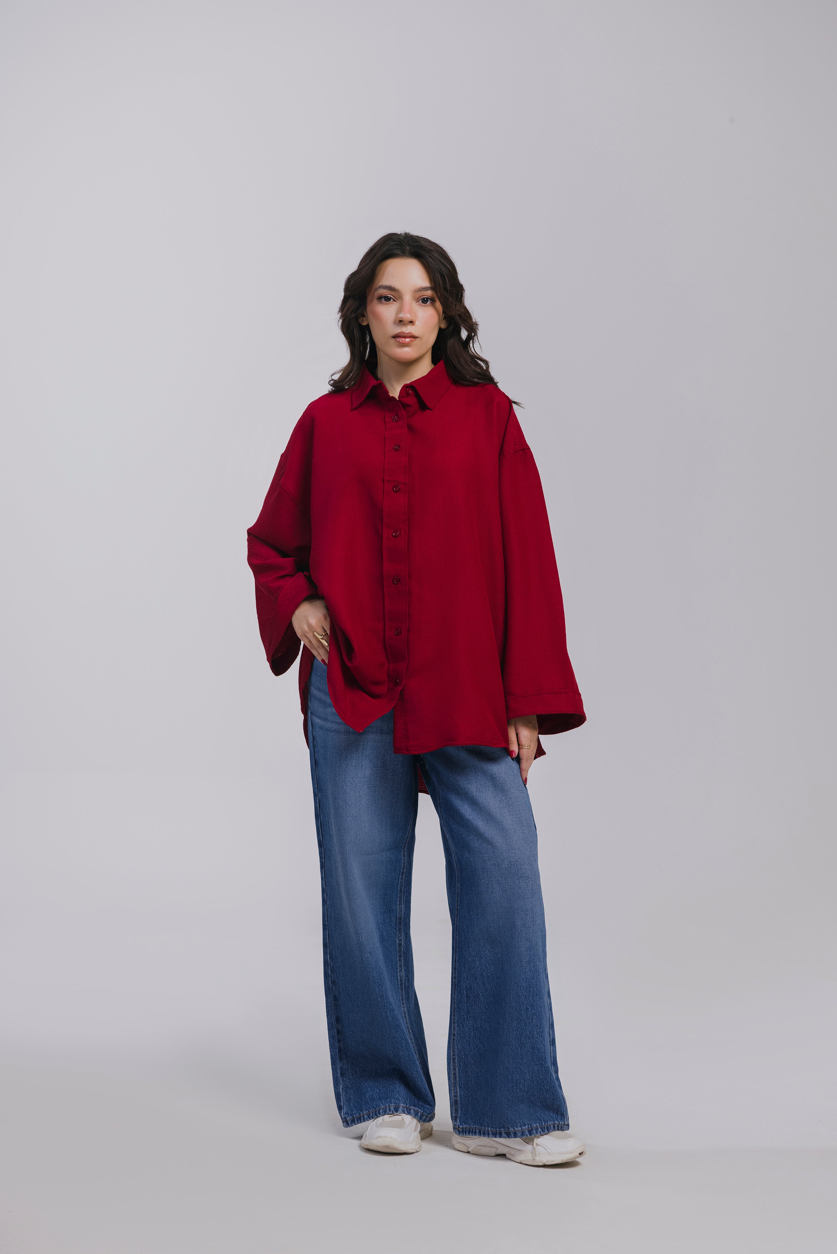 Red Oversized Shirt