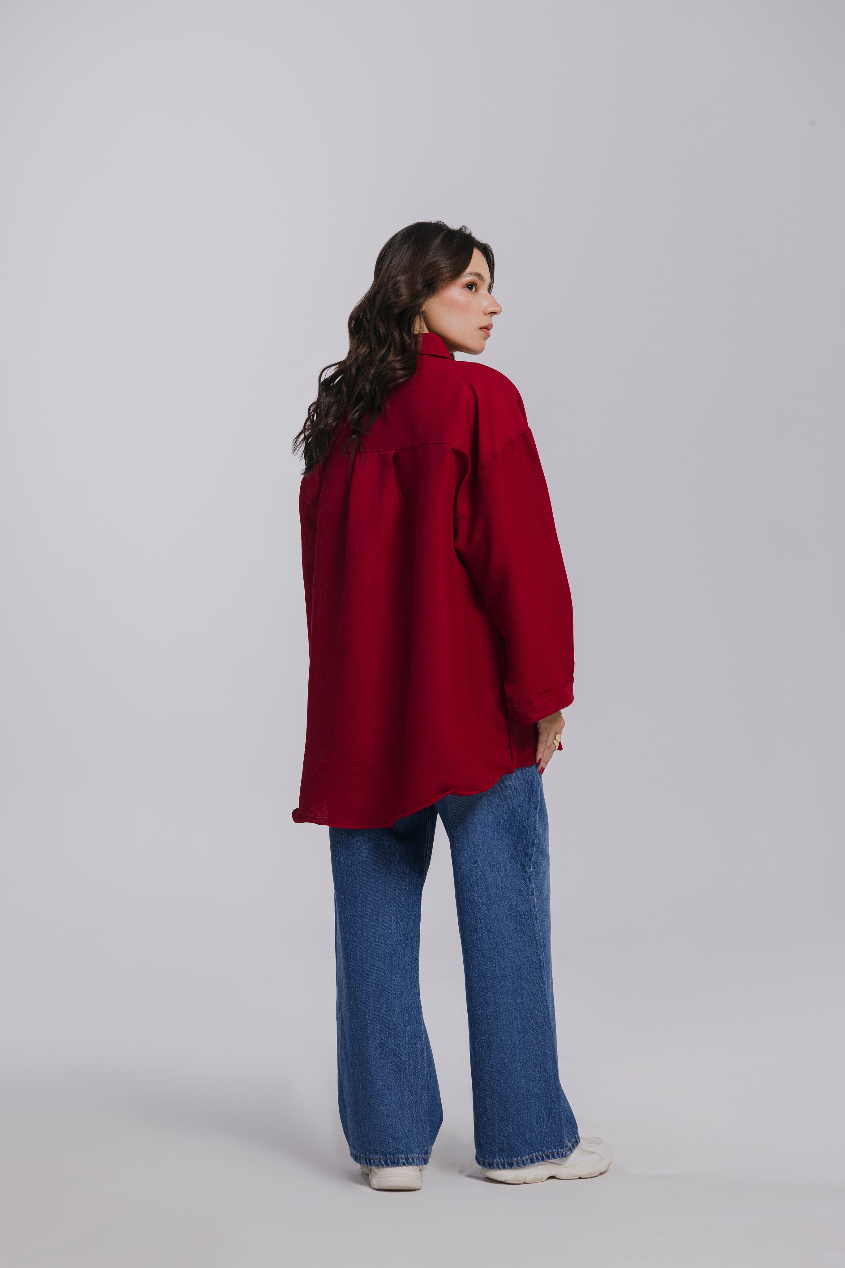 Red Oversized Shirt