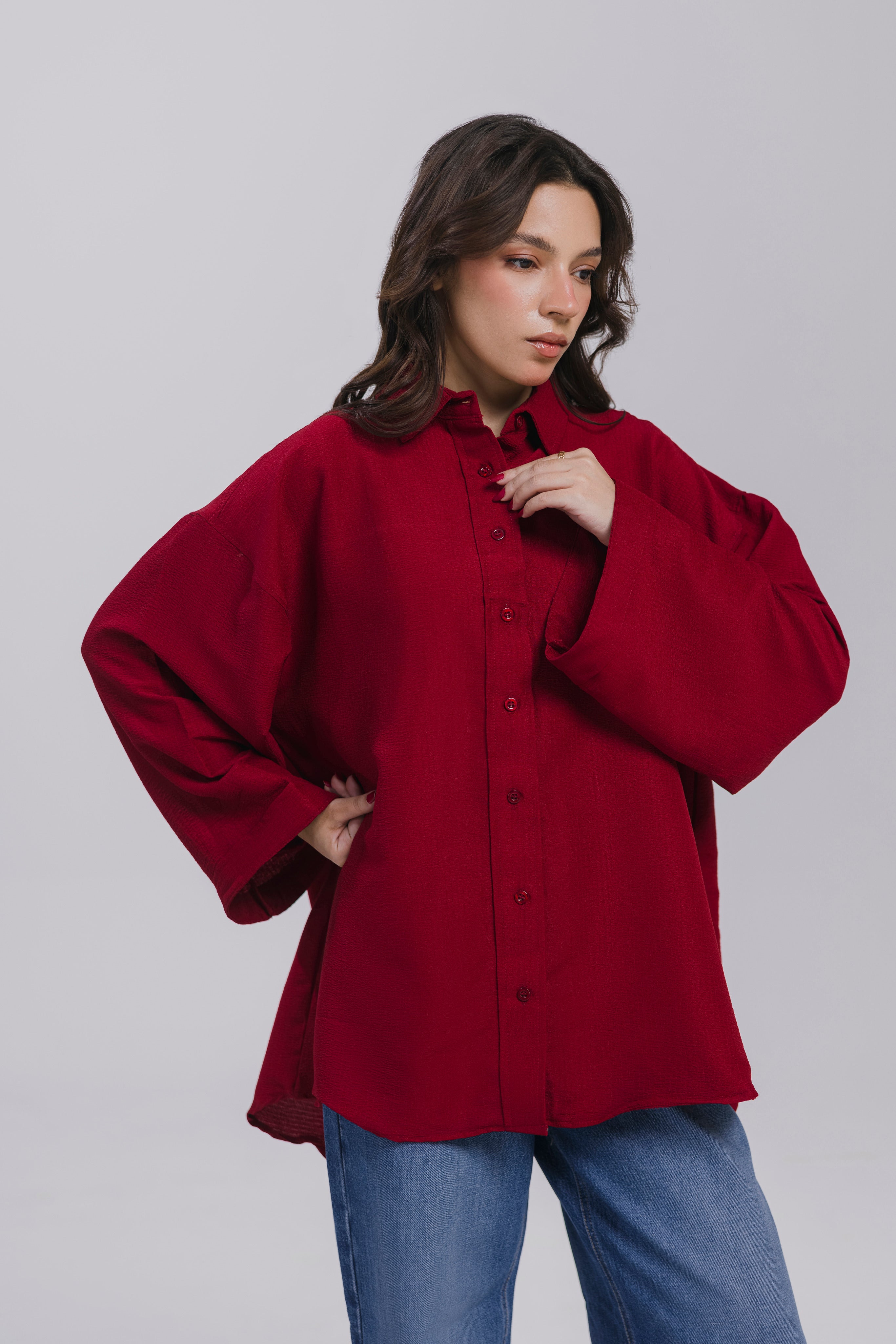 Red Oversized Shirt