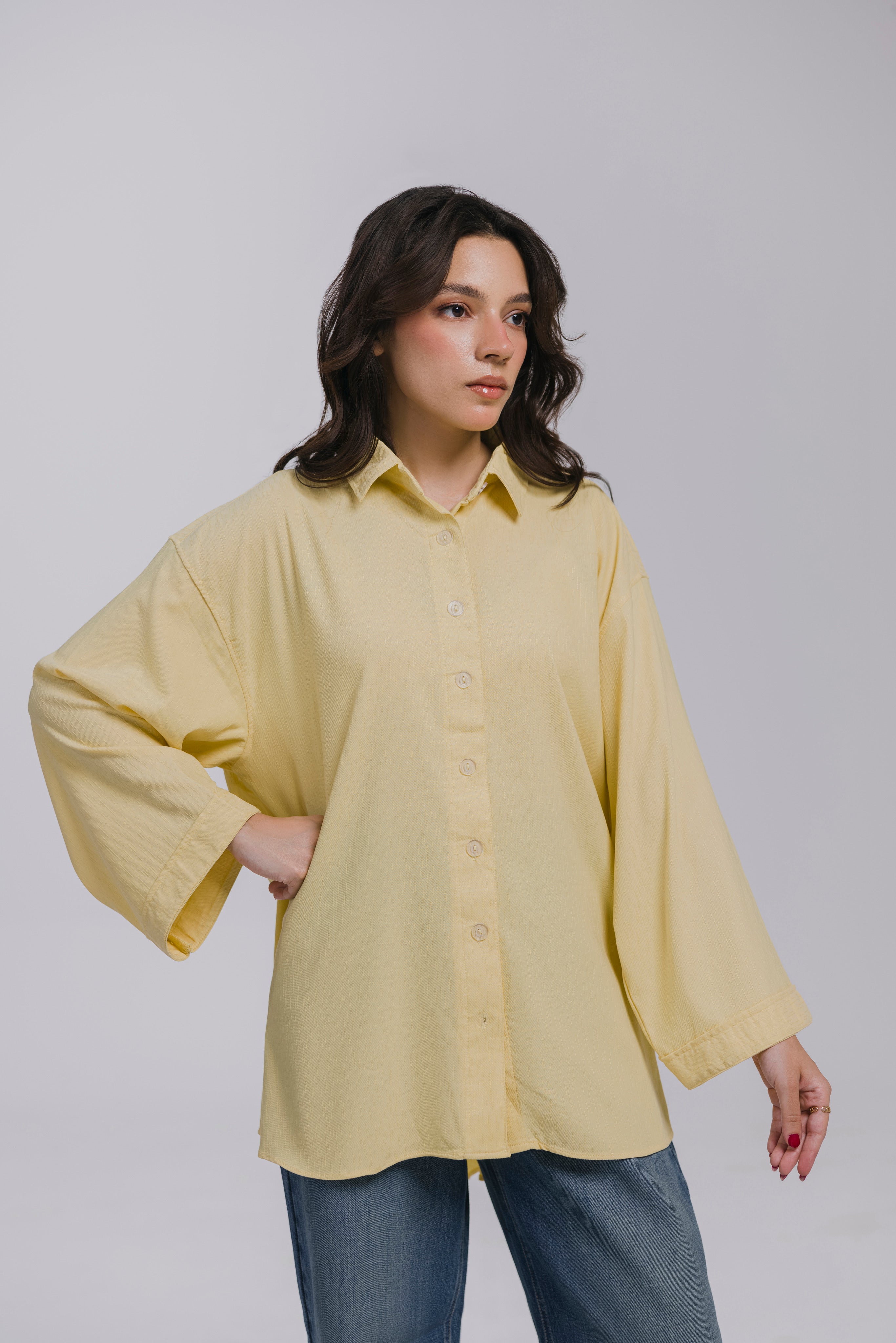 Butter Yellow oversized shirt