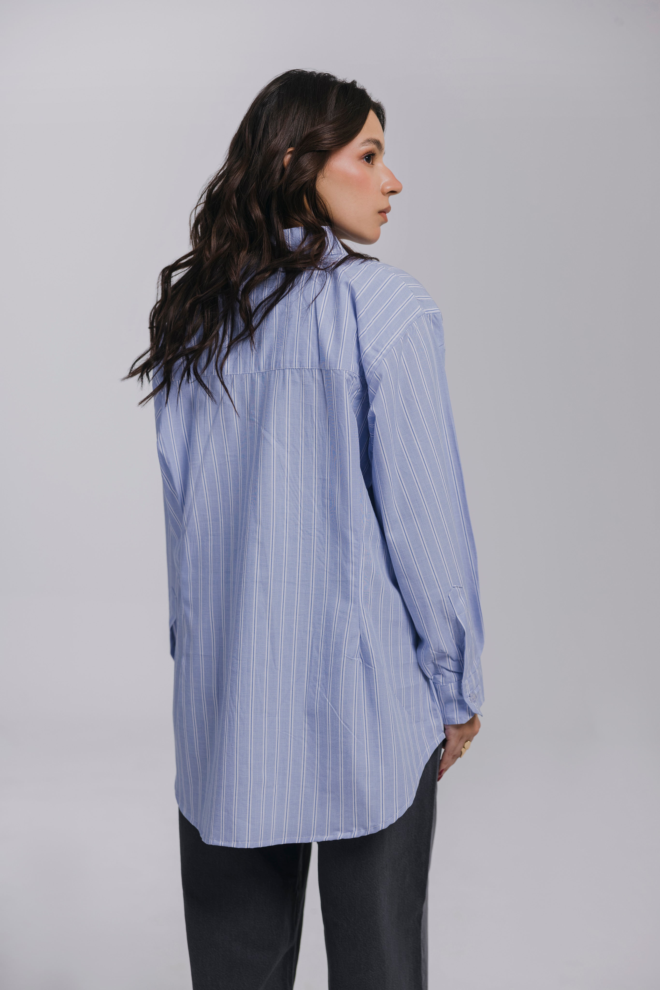 Blue Pleated shirt