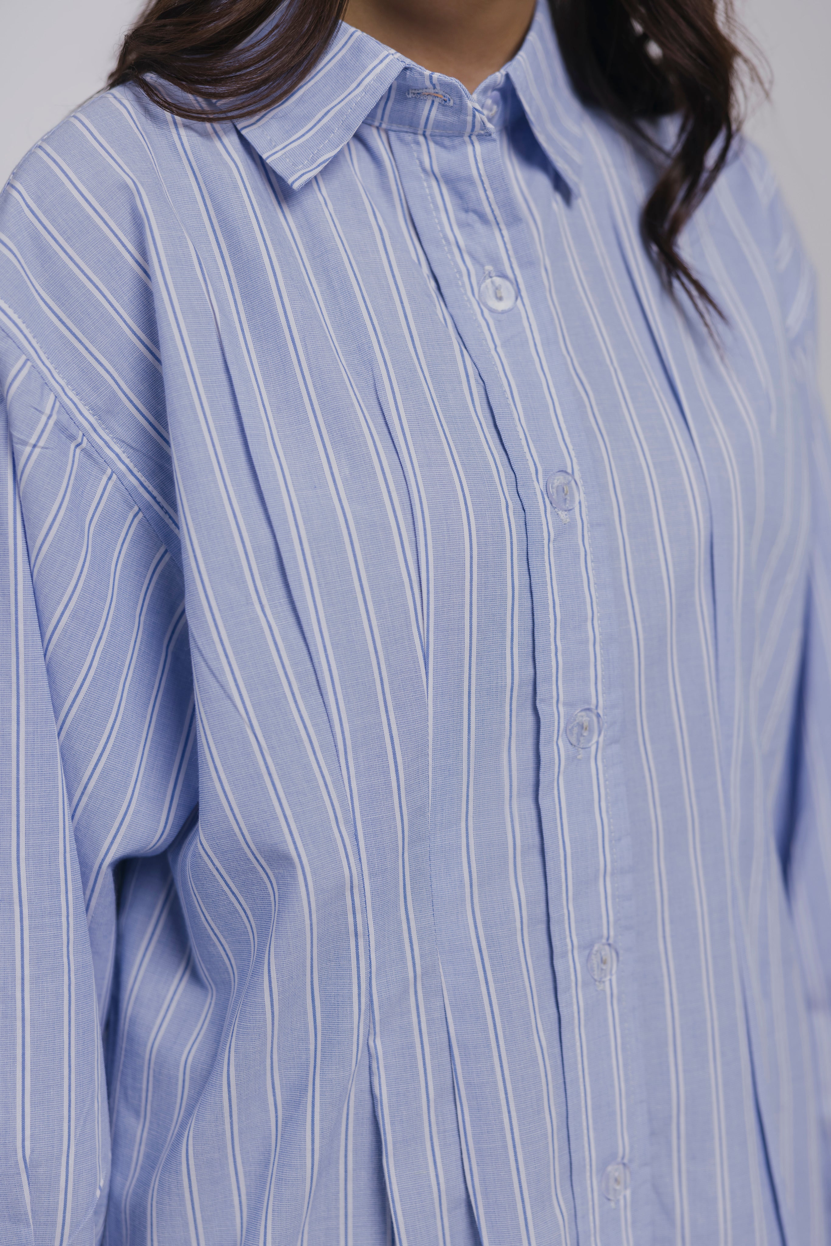 Blue Pleated shirt