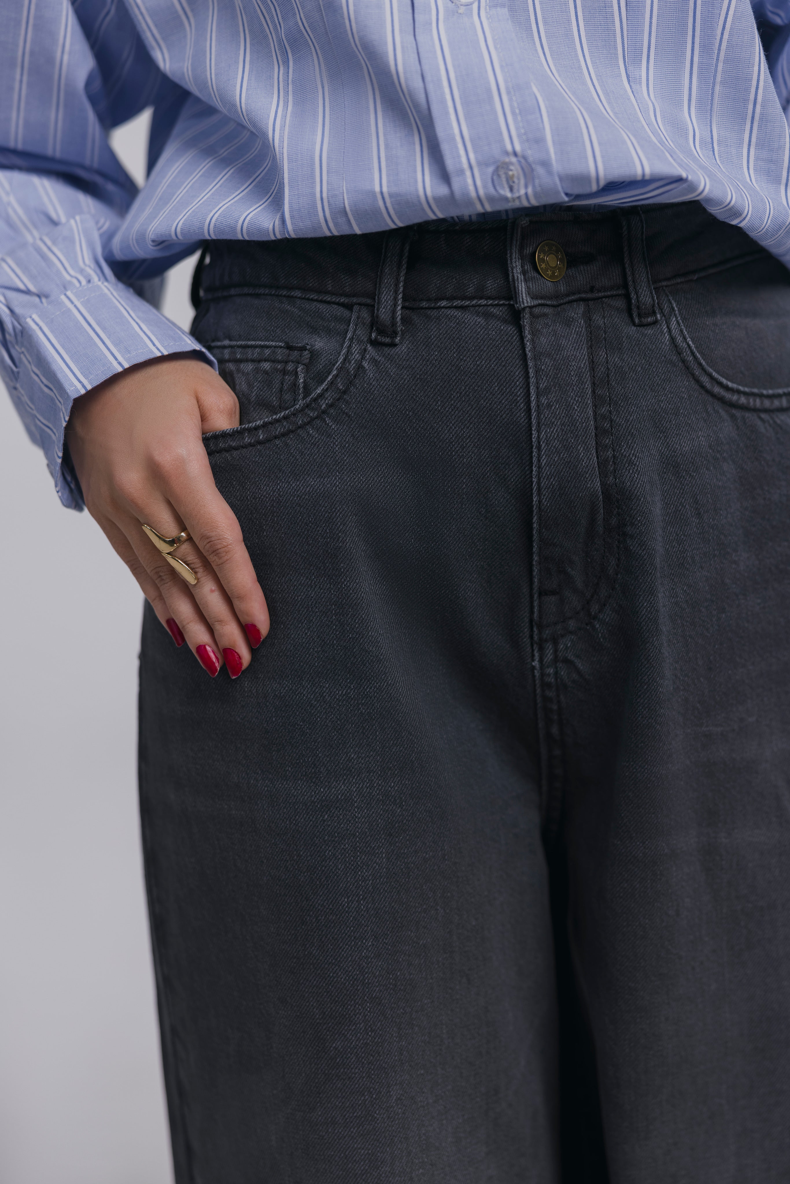 Midnight Grey wide leg JEANS