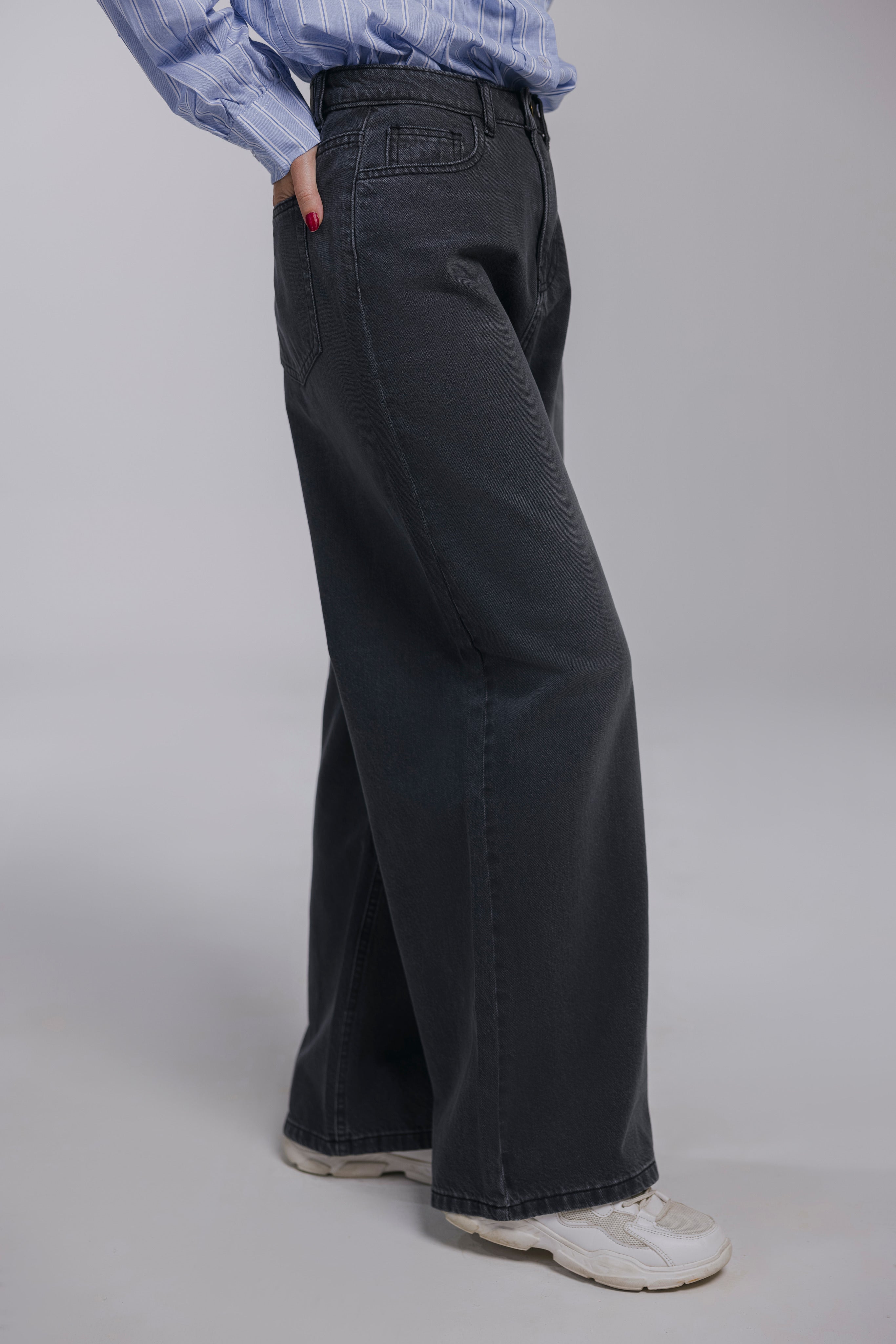 Midnight Grey wide leg JEANS