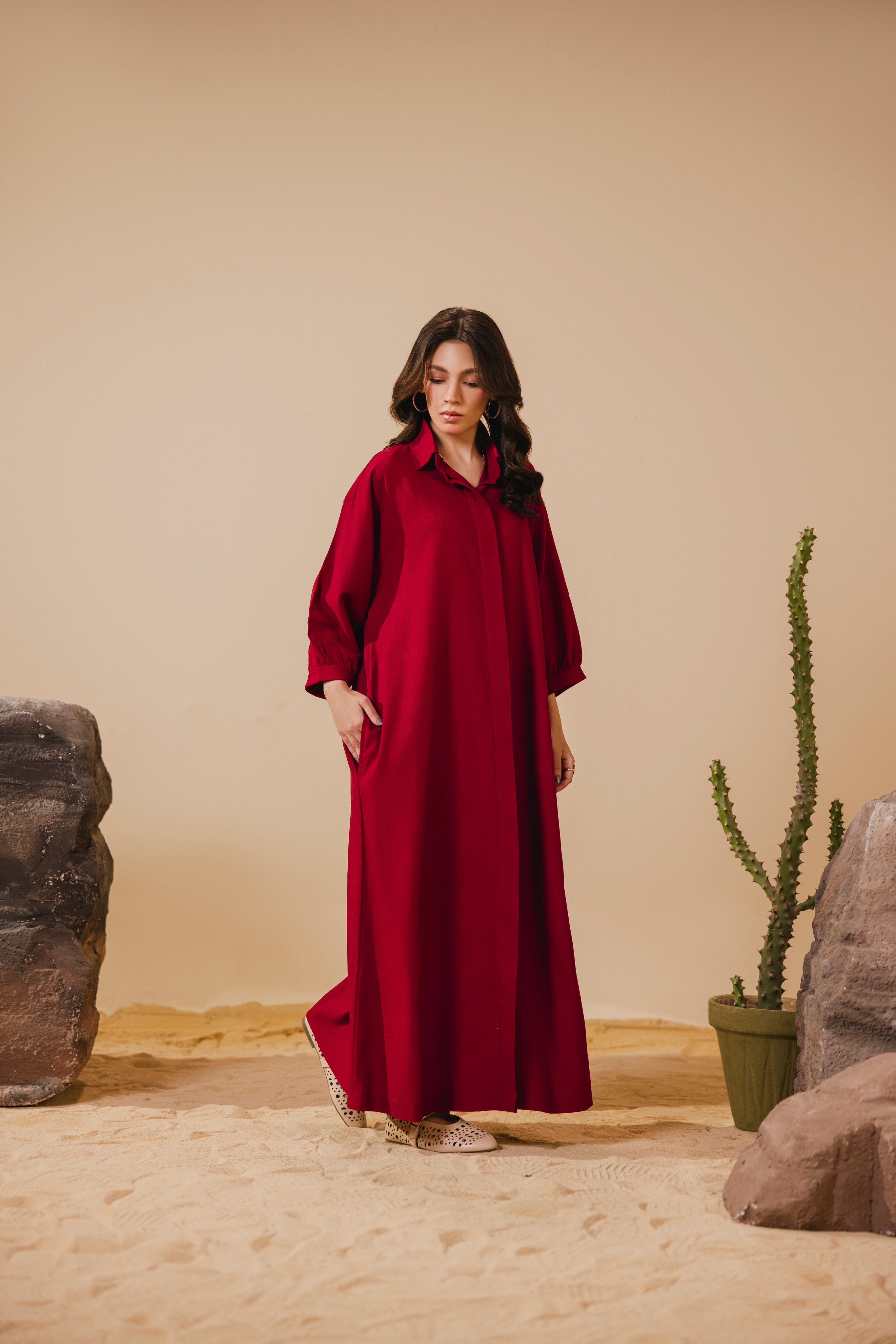 Red Button Down Dress