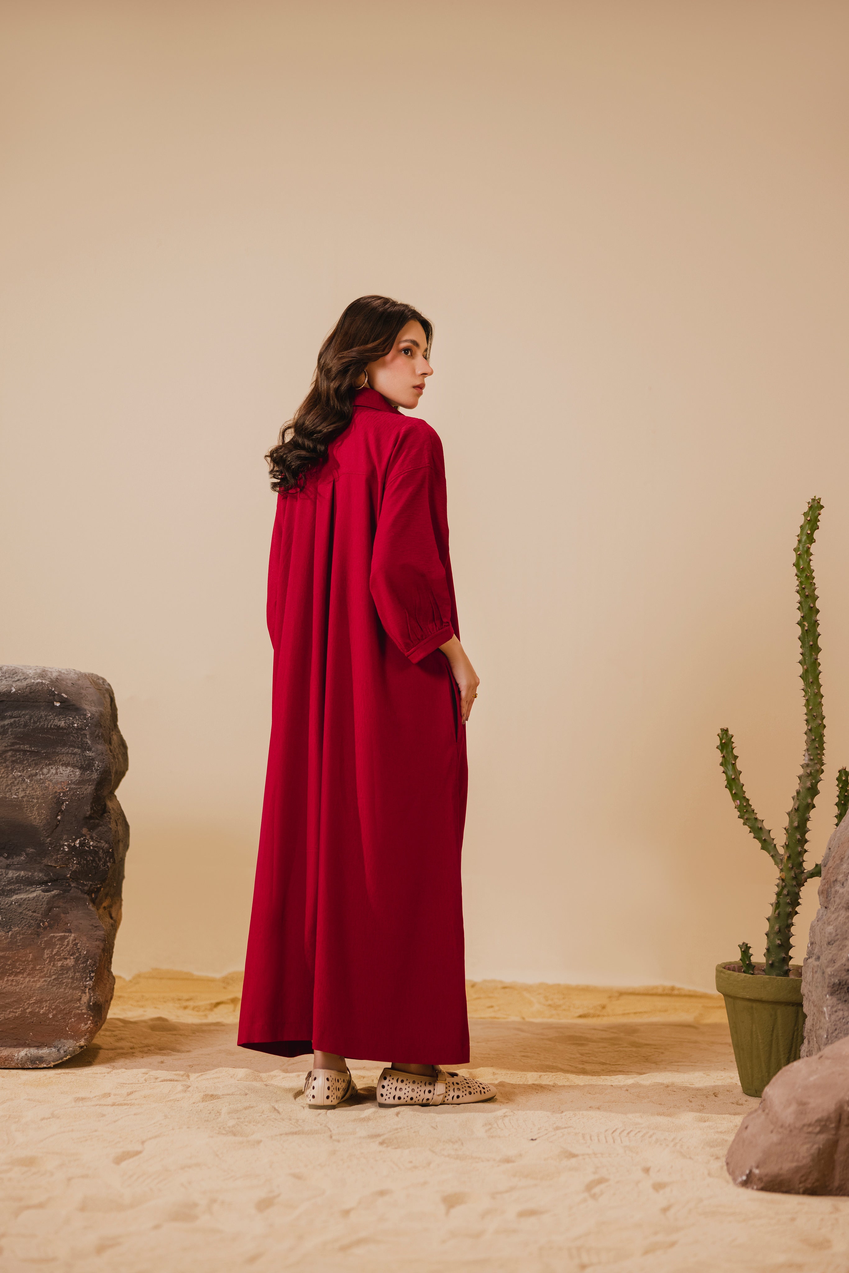 Red Button Down Dress