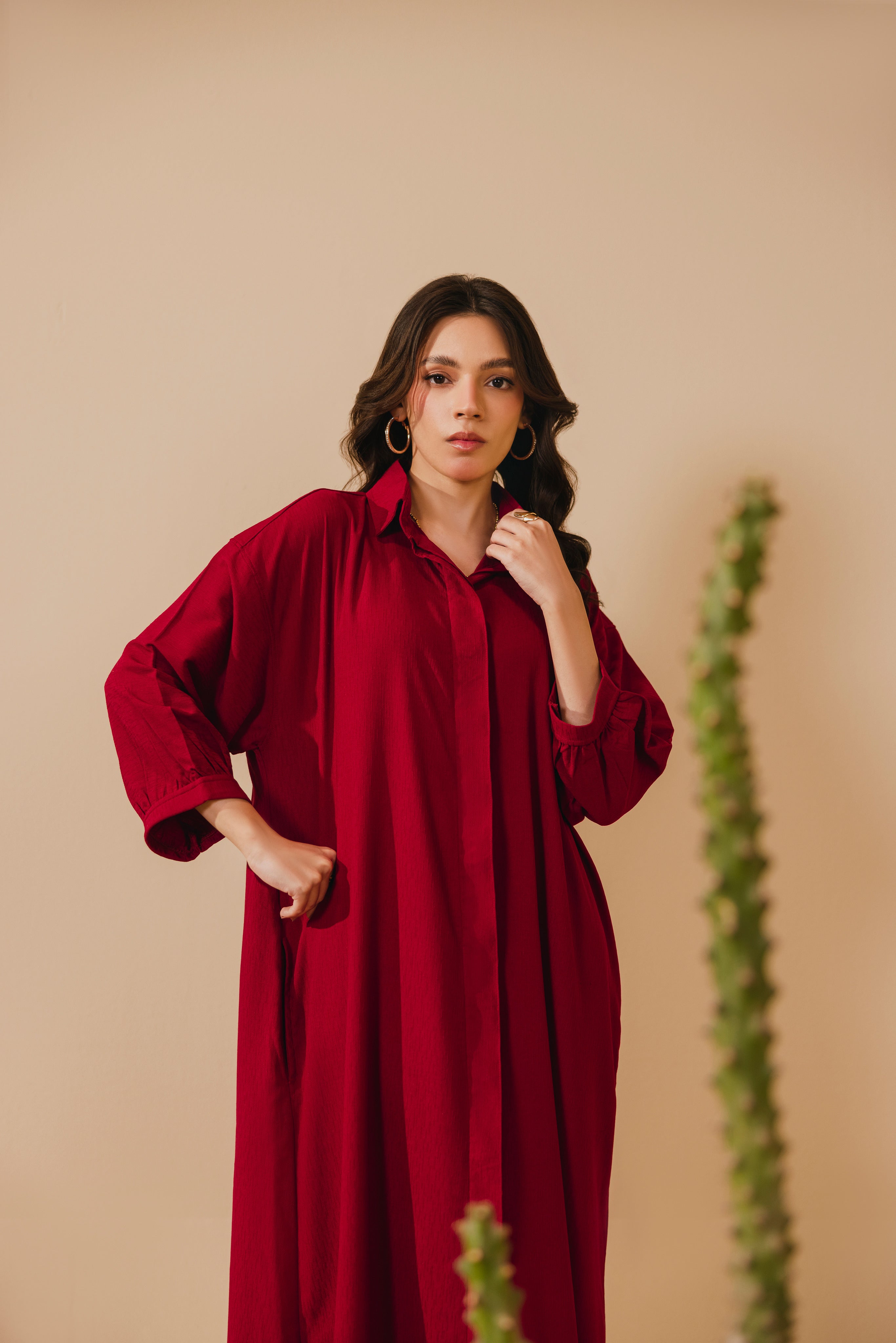 Red Button Down Dress