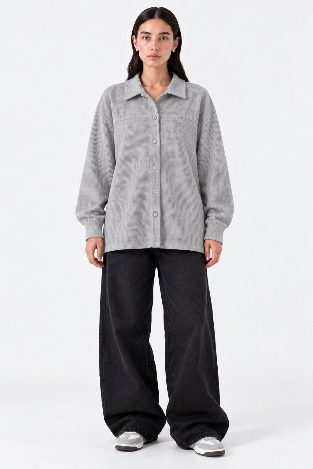 Ash Grey Button Down