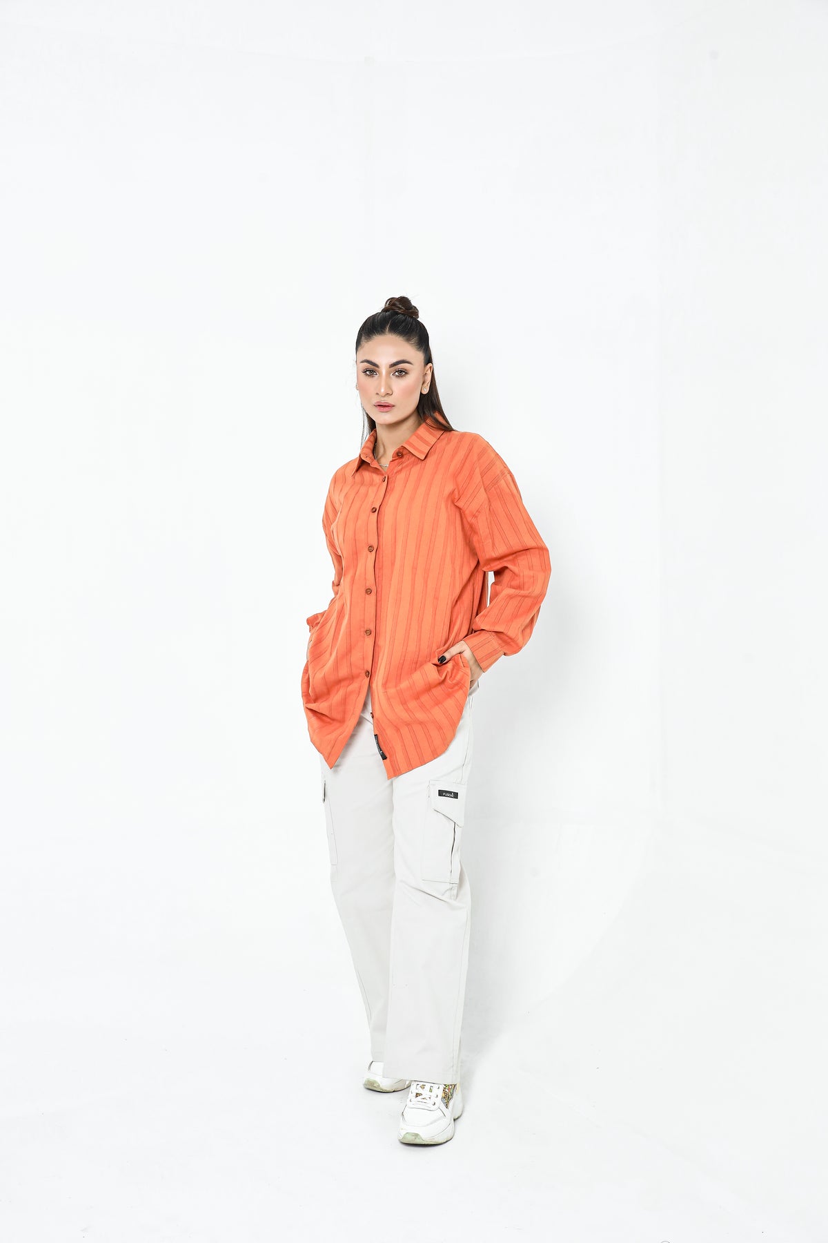 Rust Orange Button Down