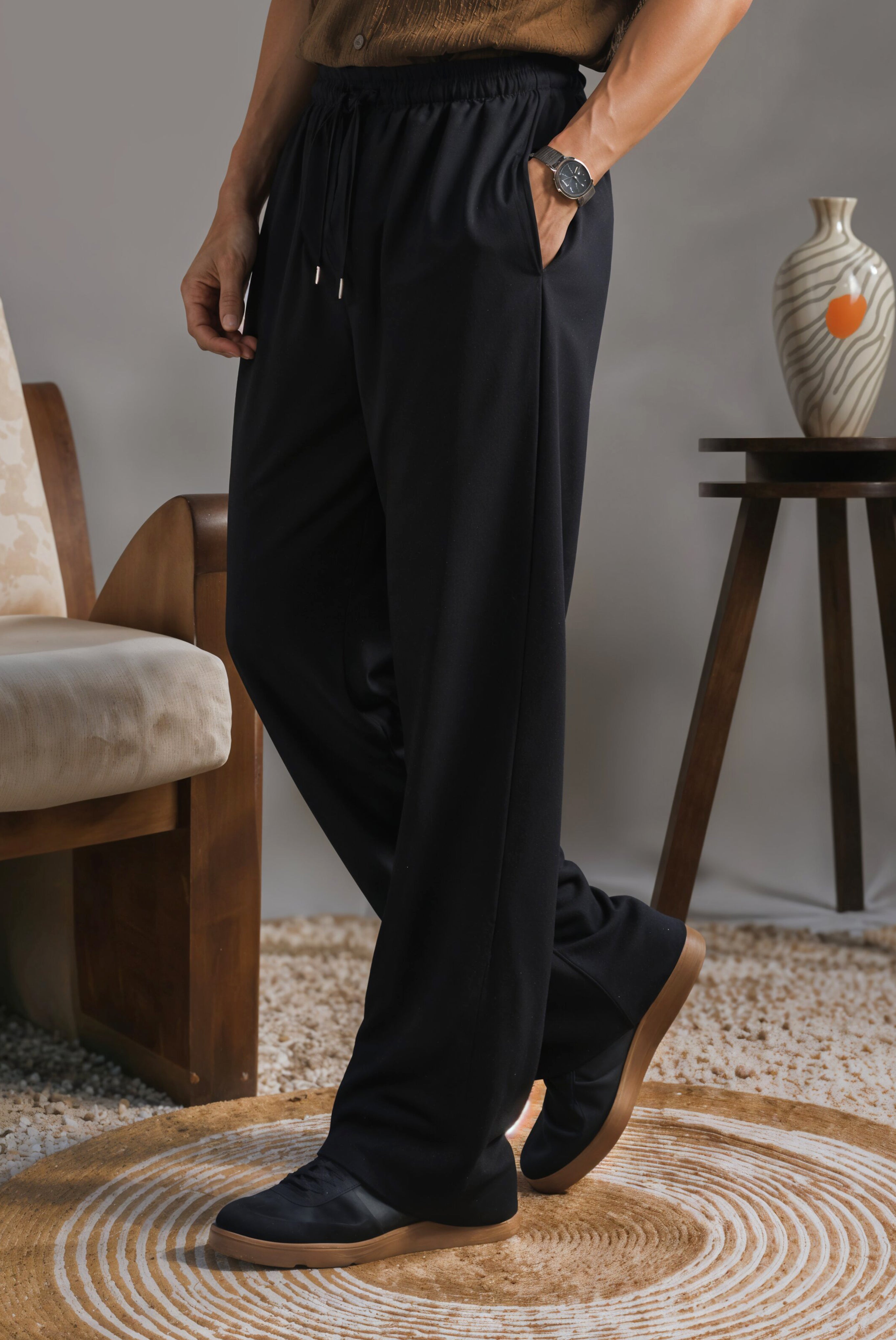 Black Relaxed Trouser Men