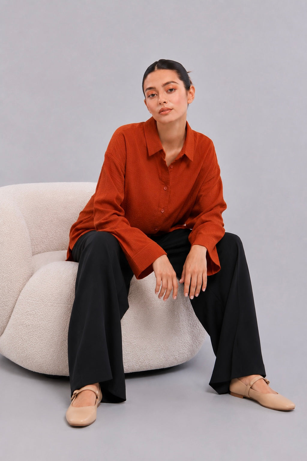 Rust Oversized Button Down