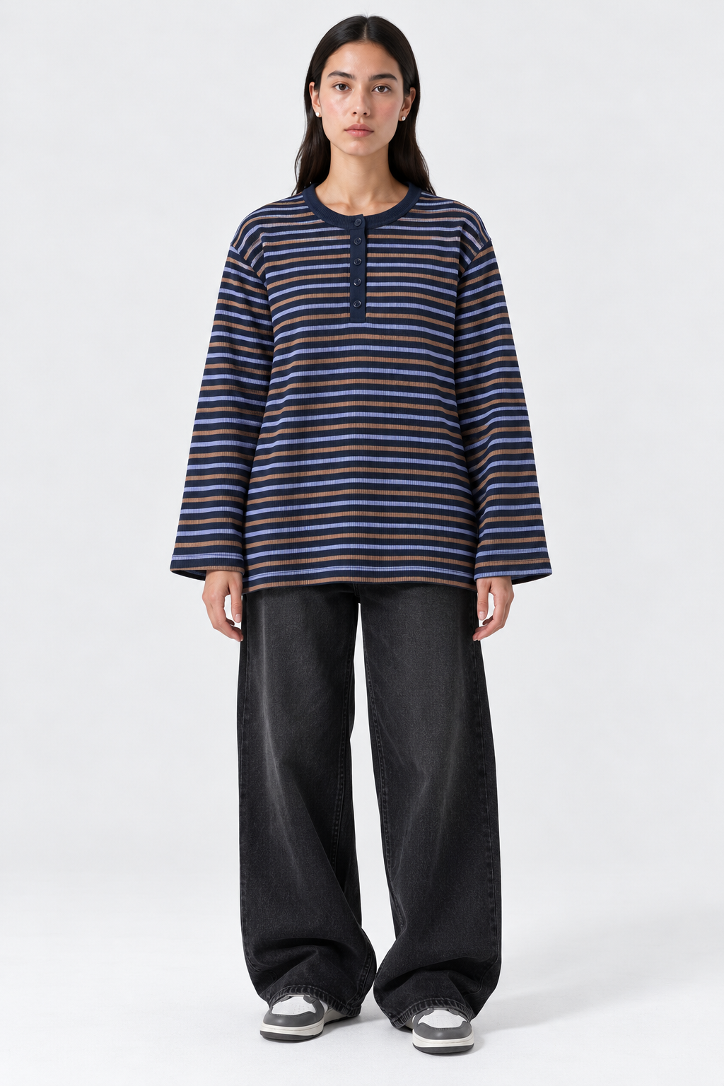Navy Stripe Henley