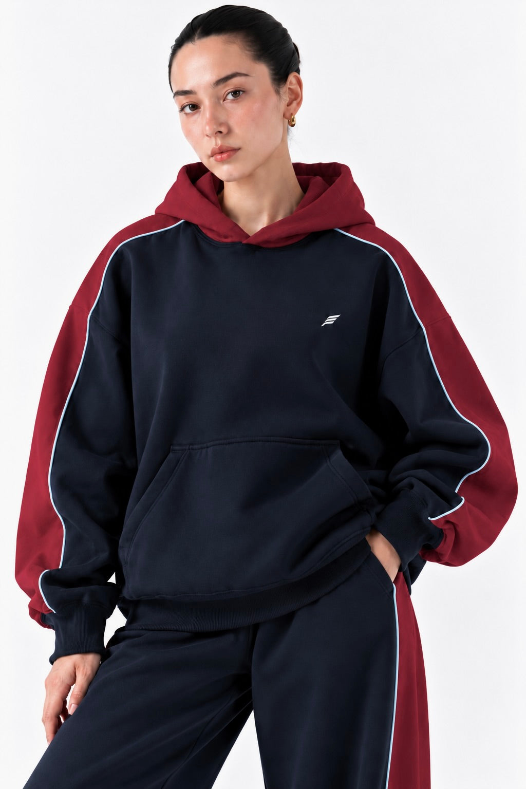 Navy Burgundy Coordset