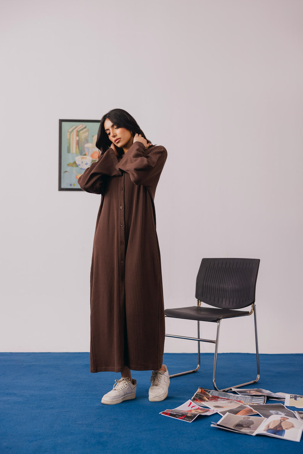 Brown Drop Needle Dress