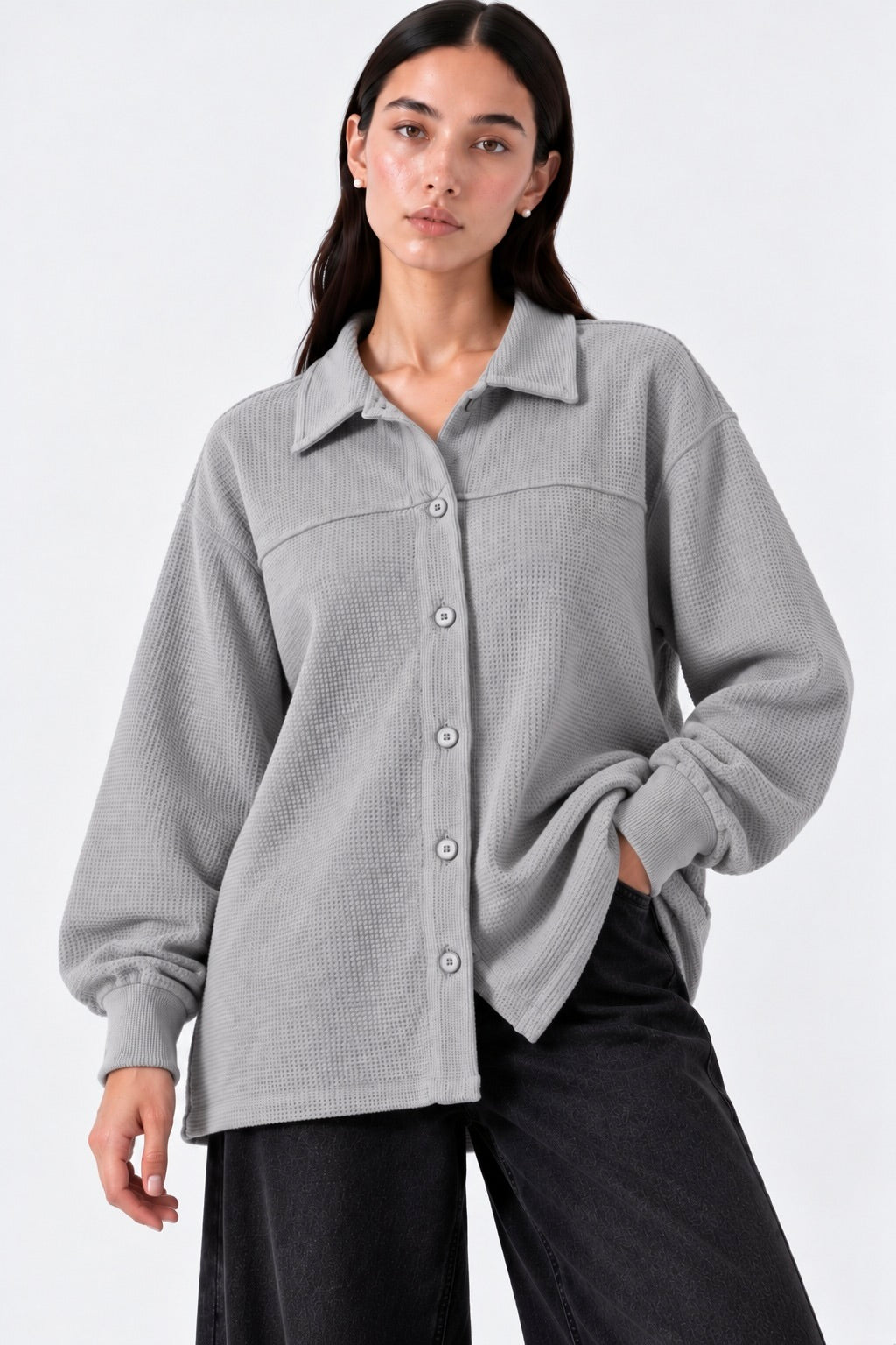Ash Grey Button Down