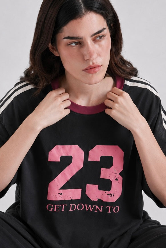Black Printed Tee