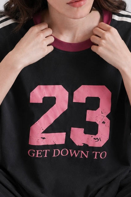 Black Varsity Tee