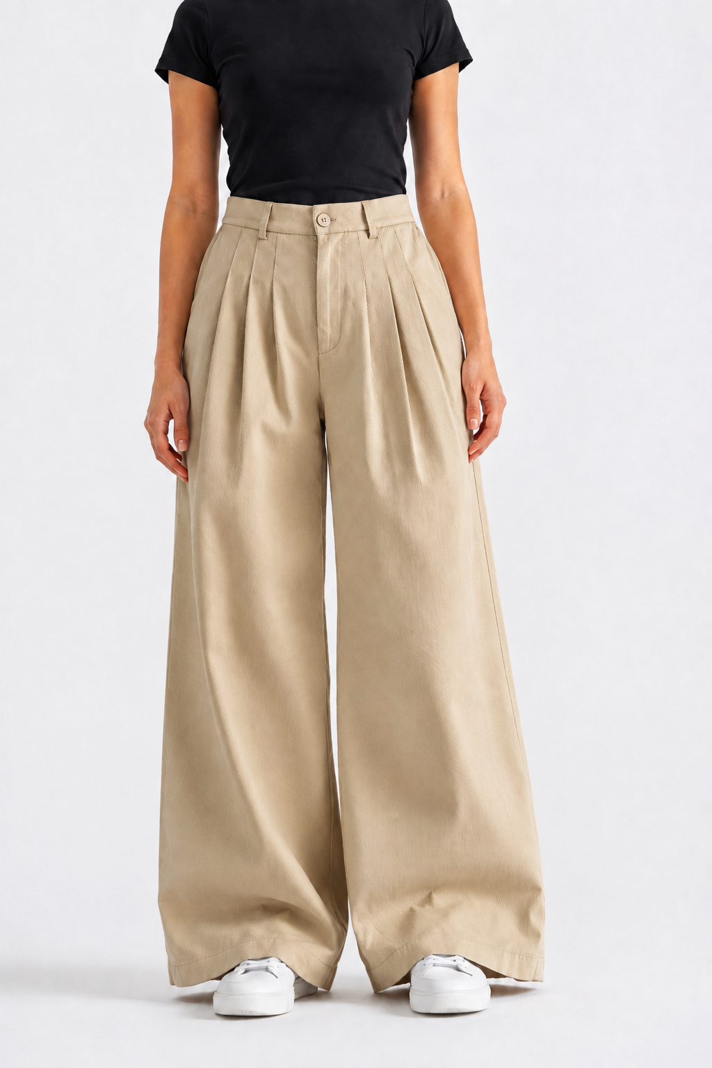 Almond Twill Tailored Pants