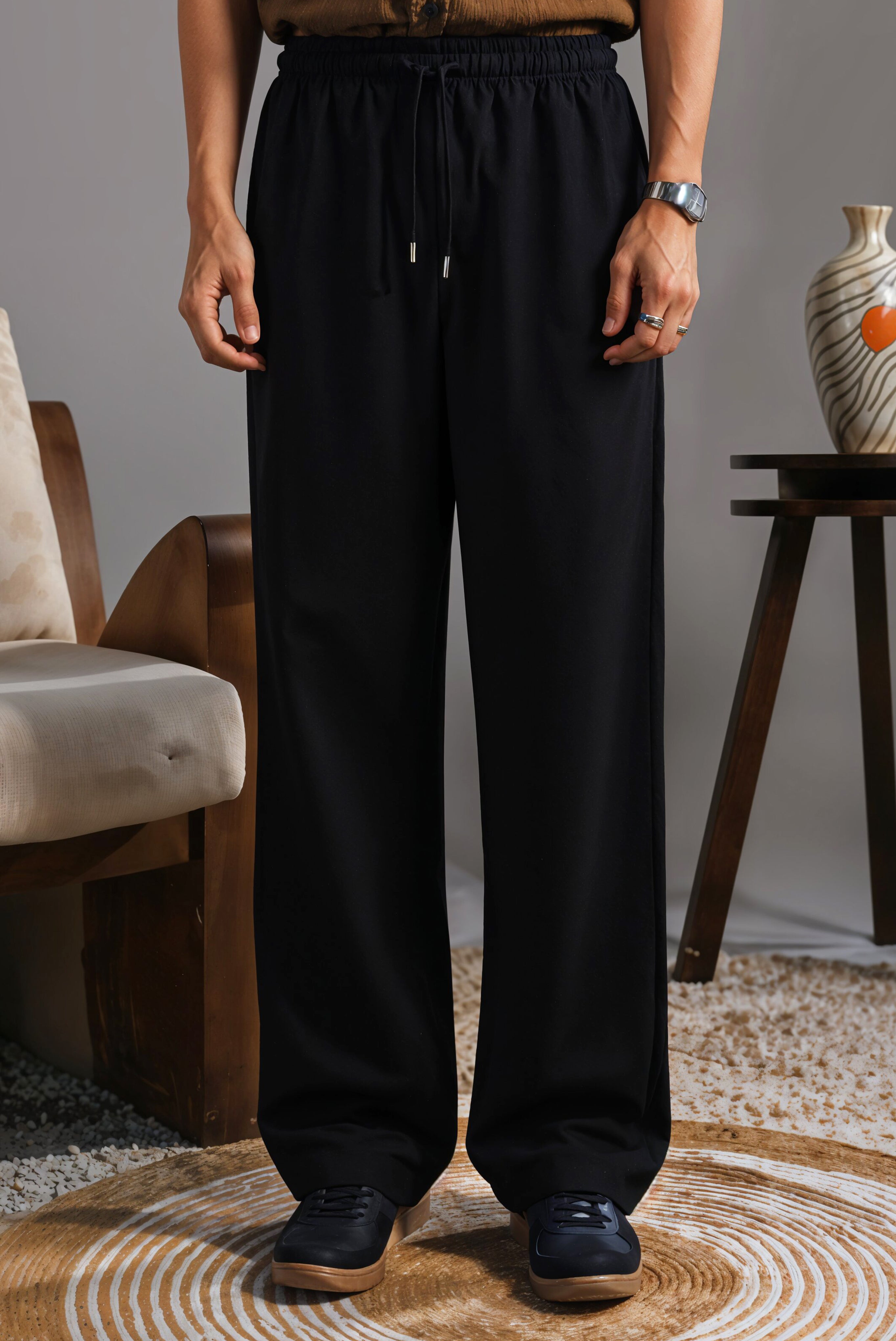 Black Relaxed Trouser Men